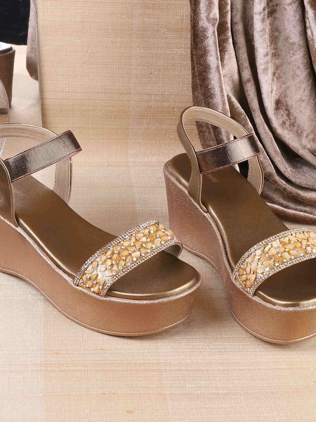 

WALKWAY by Metro Embellished Flatform Sandals, Bronze