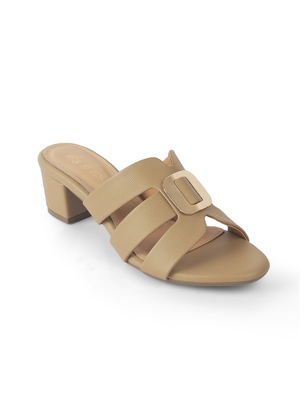 

Tresmode Women Tangle Textured Block Sandals, Beige