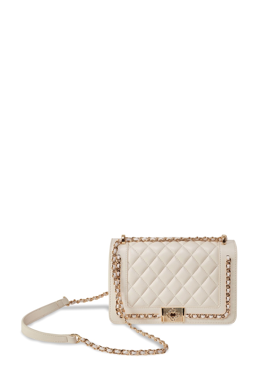 

MAGNOLIA PU Sling Bag with Quilted, Beige