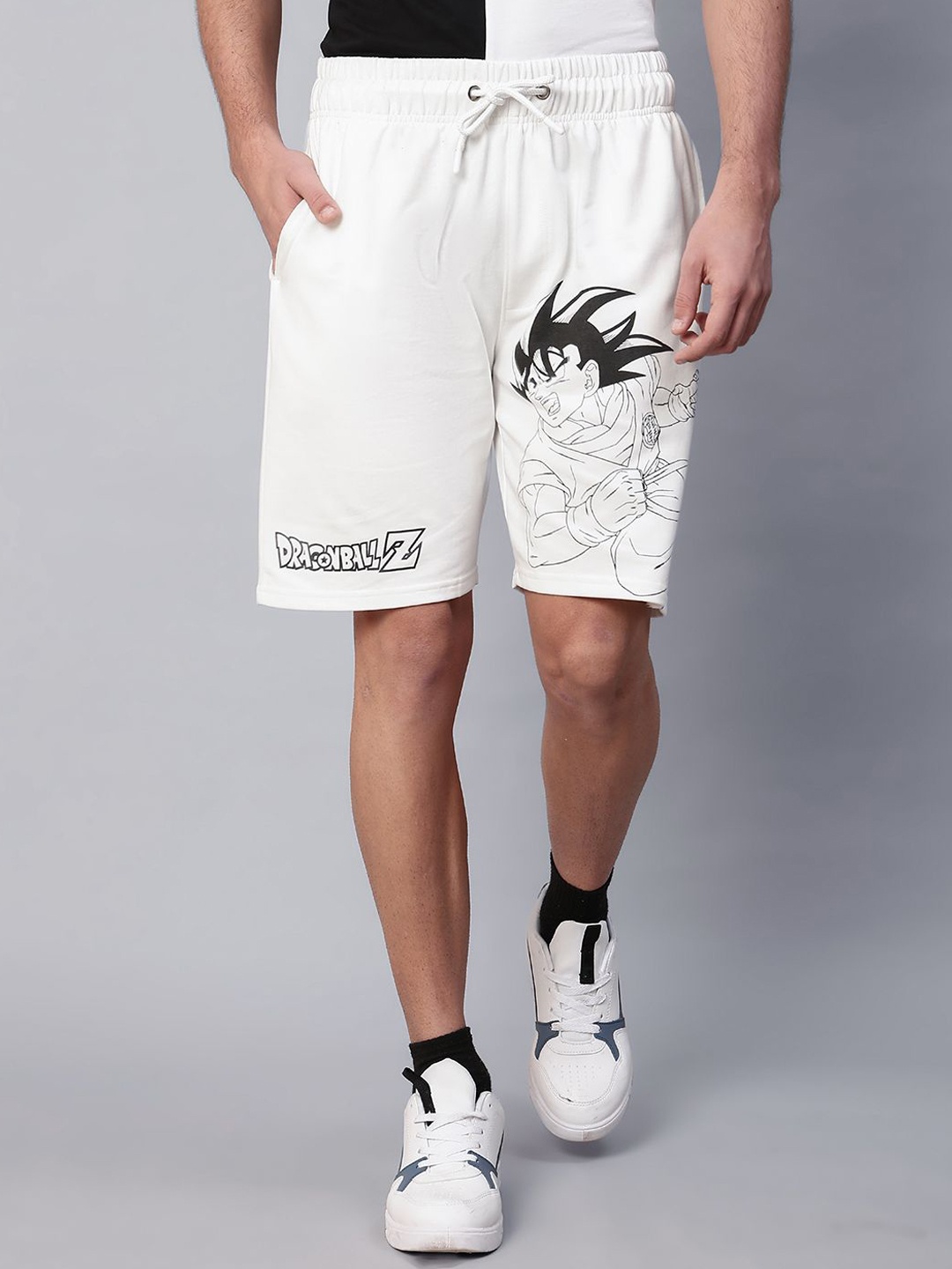 

Free Authority Men Dragon Ball Z Printed Mid Rise Shorts, Off white