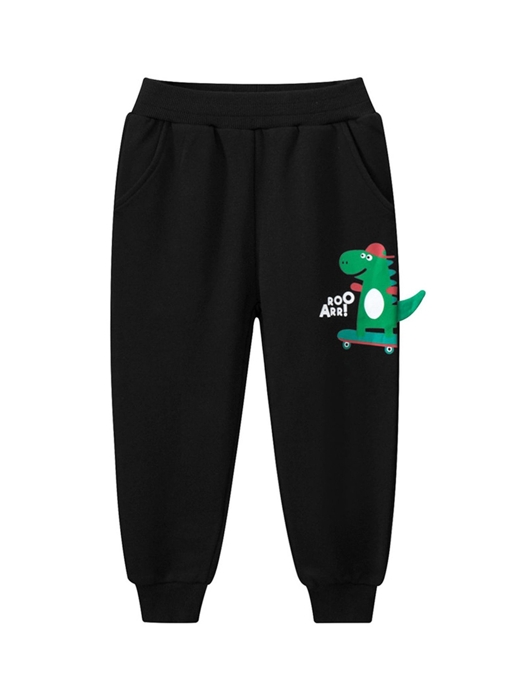 

LULU & SKY Boys Tapered Fit High-Rise Joggers Trousers, Black