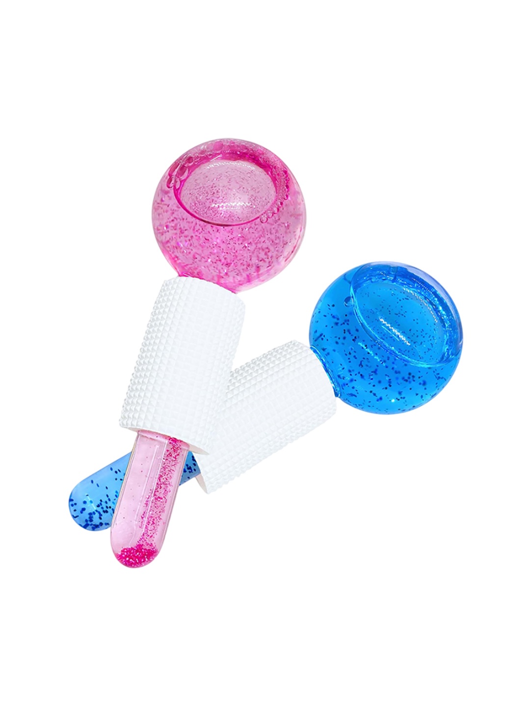 

SIGNAXO Set Of 2 Assorted Ice Cooling Roller Globes Massager For Face Neck & Eyes