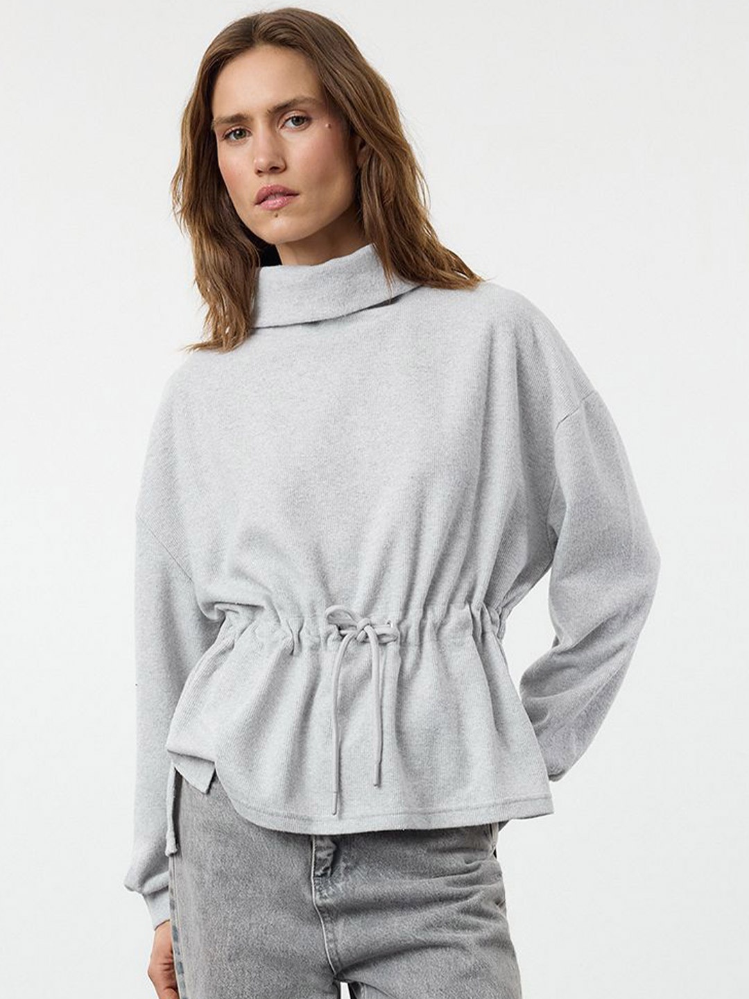 

Trendyol Women Turtle Neck Sweatshirt, Grey