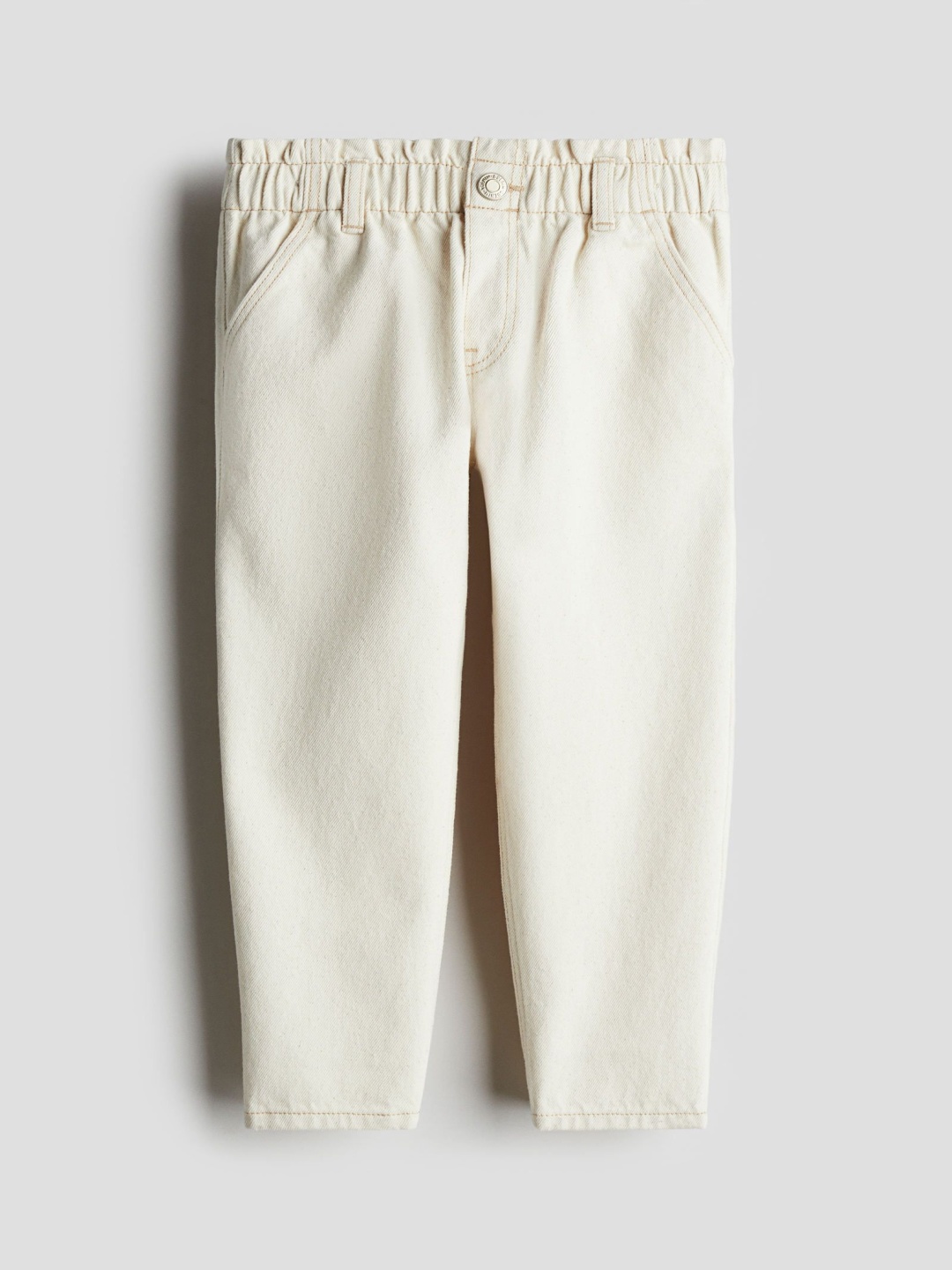 

H&M Loose Fit Tapered Jeans, White