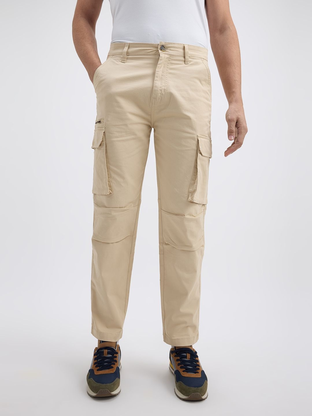 

Pepe Jeans Men Slim Fit Cargos Trousers, Khaki