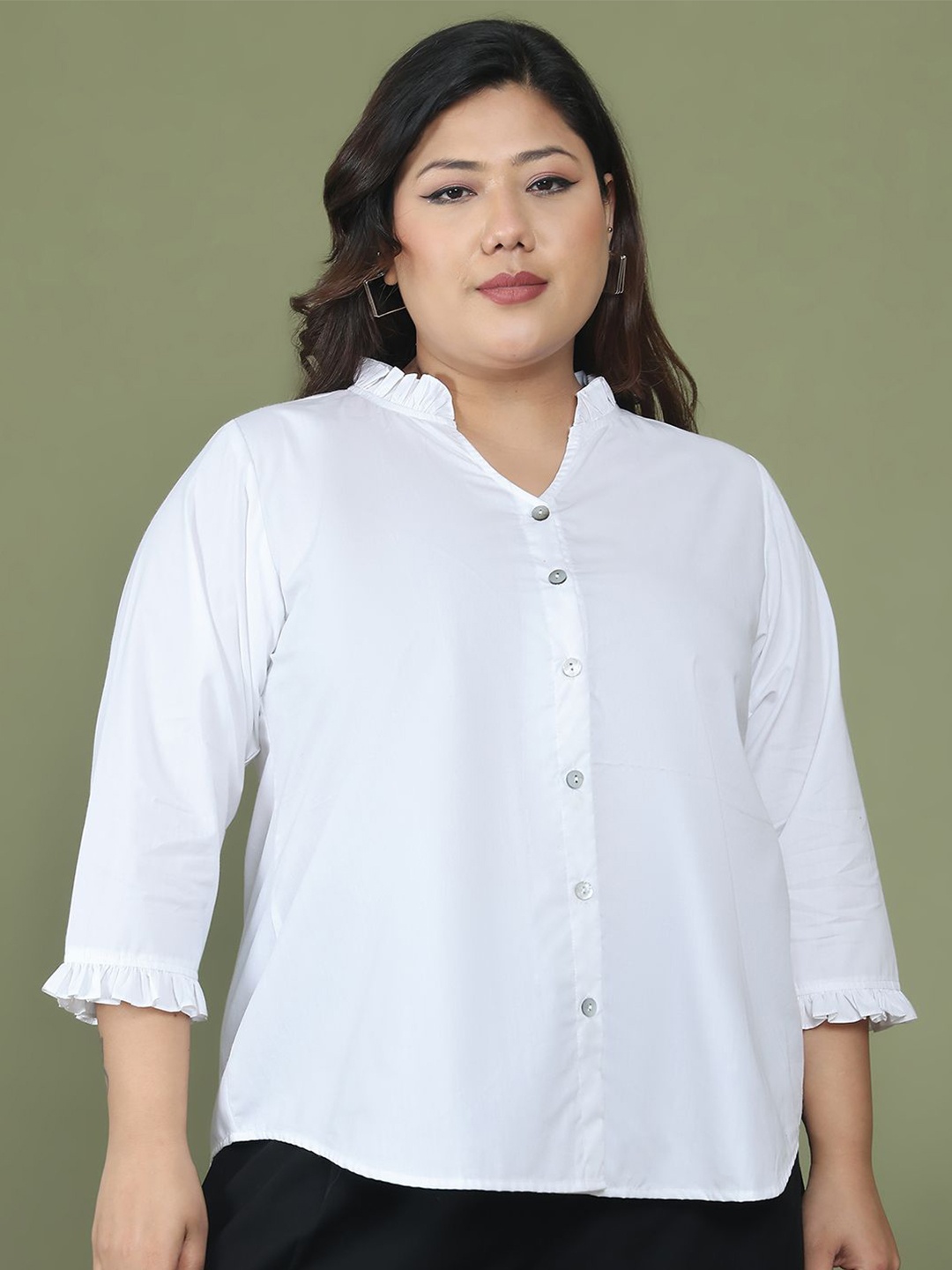 

theRebelinme Women Cotton Longline Plus Size Top, White