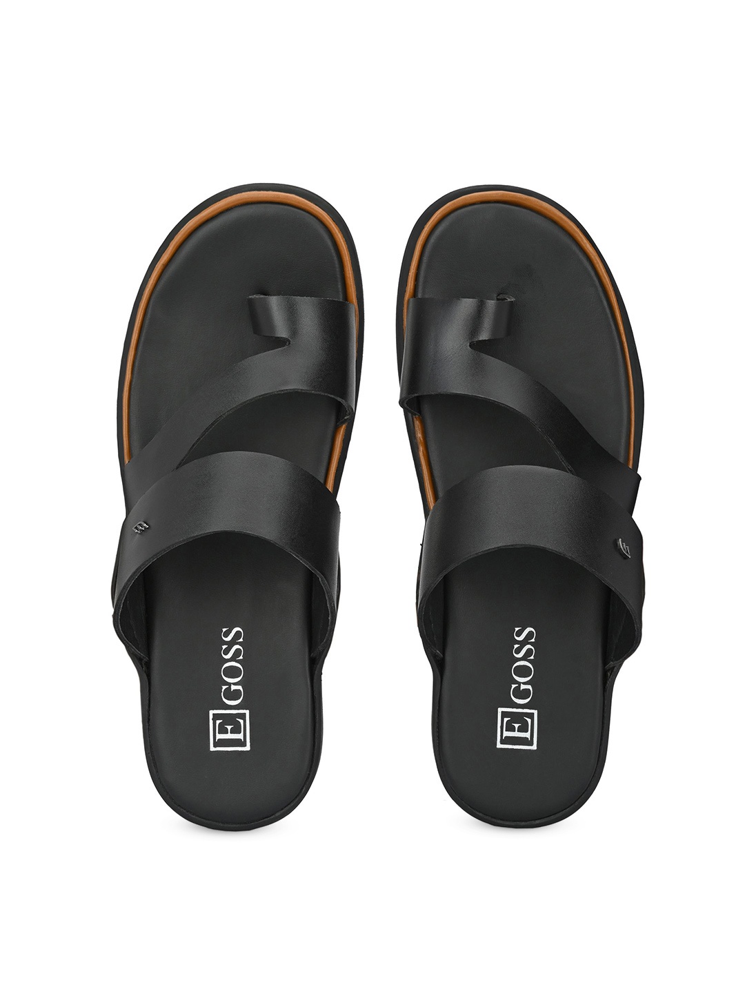 

Egoss Men Genuine Leather Comfort Sandals, Black