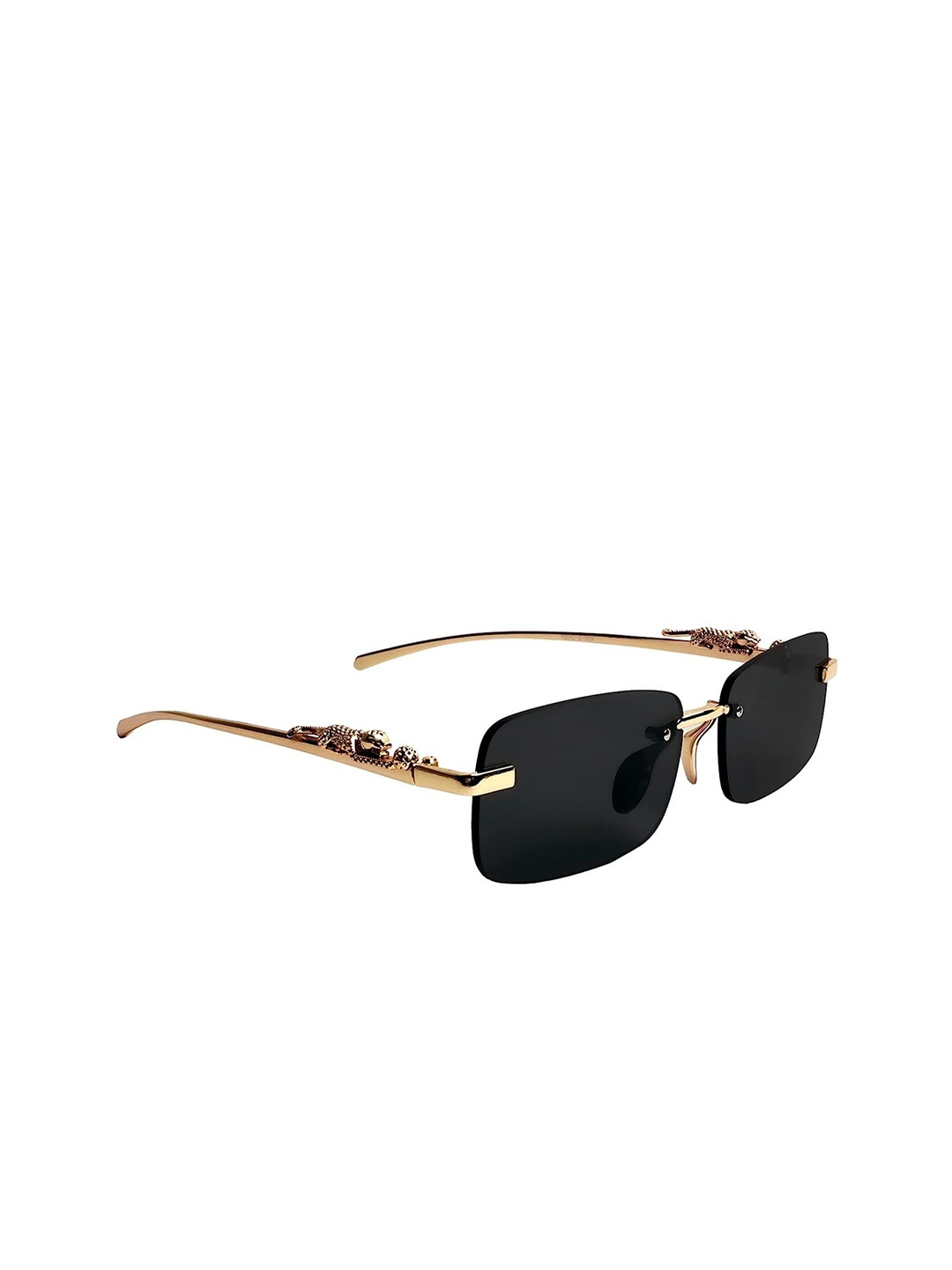 

RICH CLUB Unisex Square Sunglasses with UV Protected Lens, Black