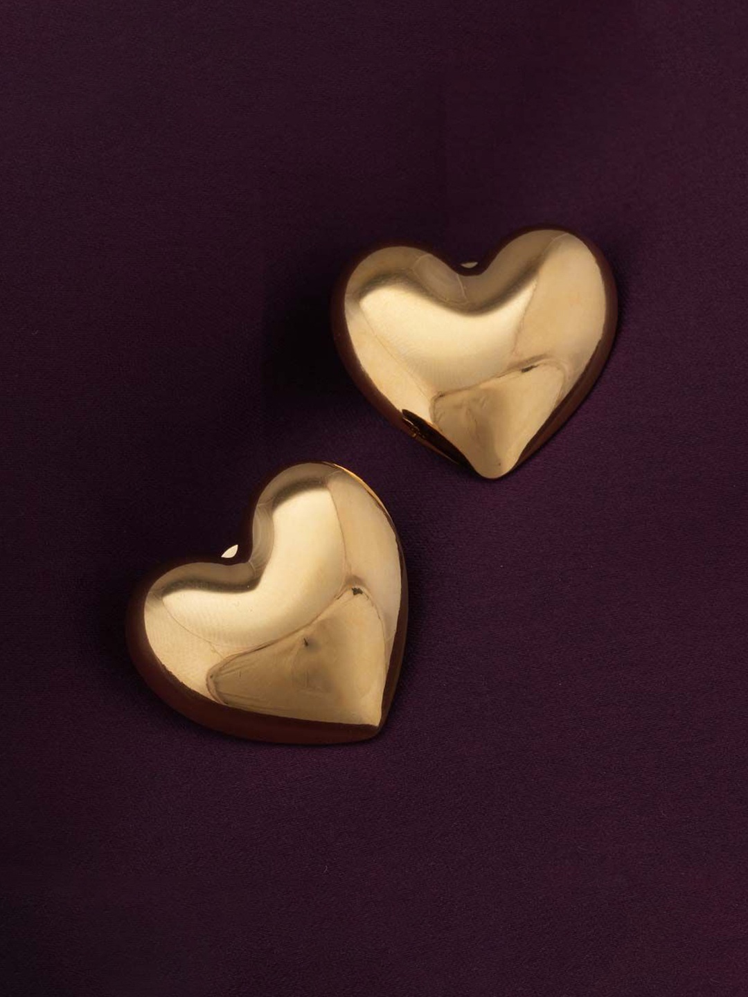 

PALMONAS 18k Gold Plated Bold Heart Stainless Steel Stud Earrings