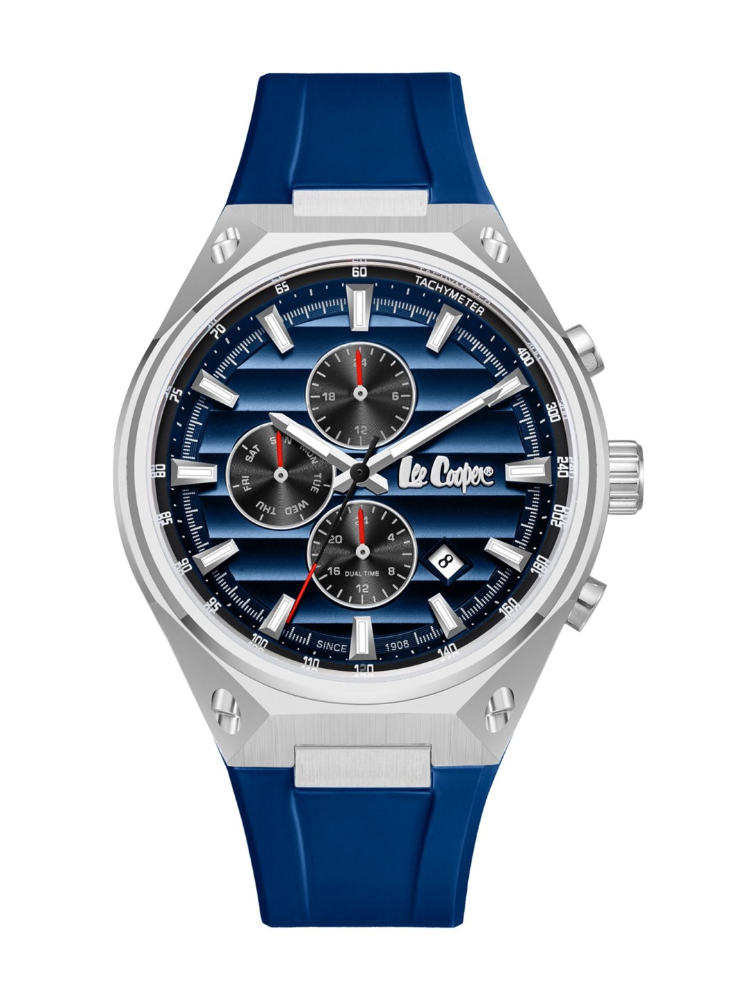 

Lee Cooper Men Brass Dial & Leather Straps Analogue Multi Function Watch LC08063.399, Blue