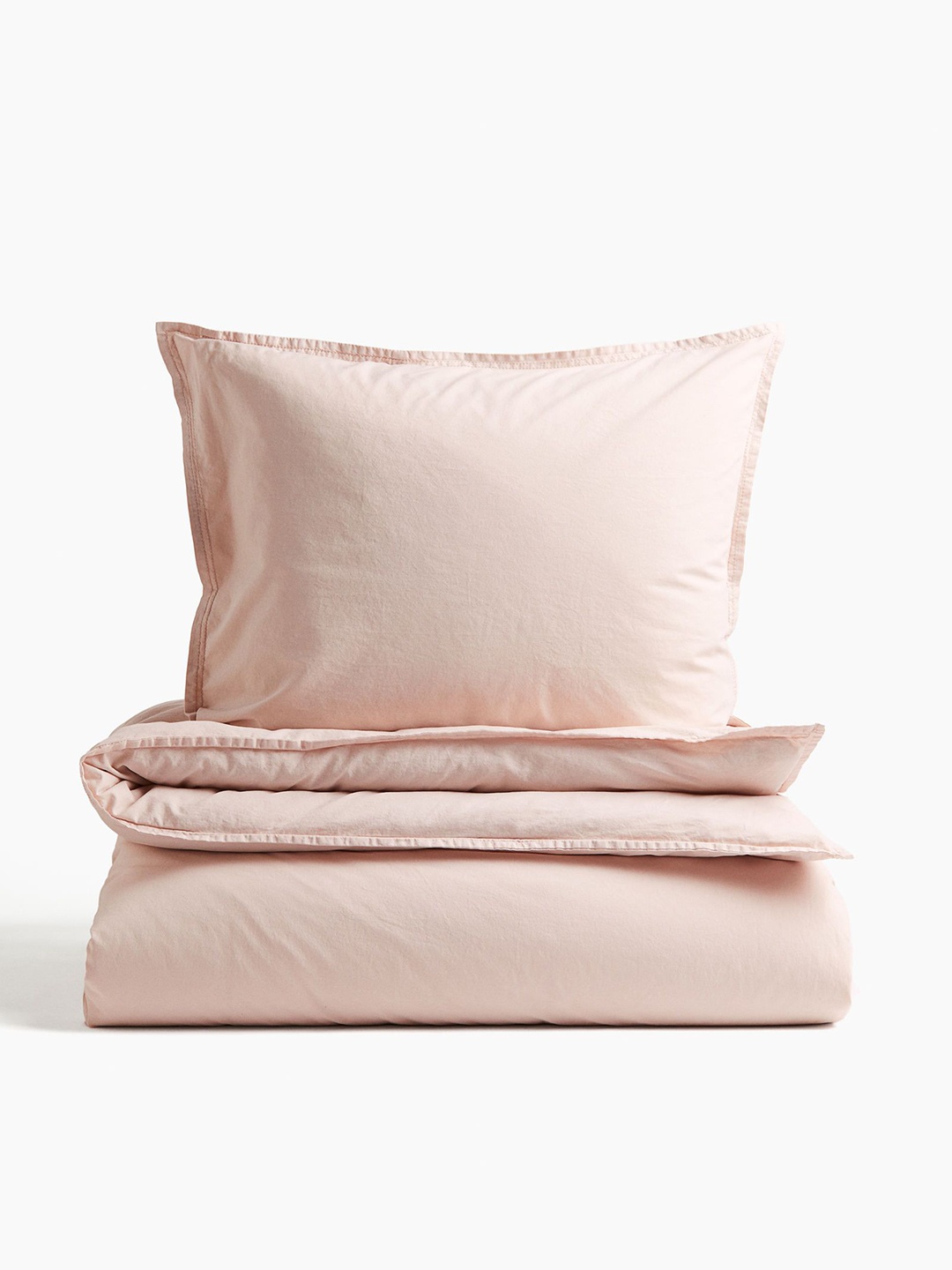 

H&M Washed Cotton Single Duvet Cover Set, Pink