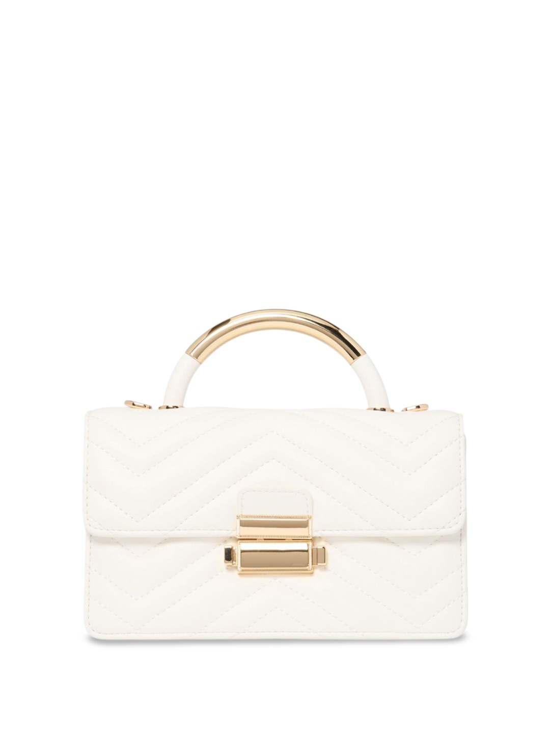 

Forever New Women Solid Structured Handheld Bag, White