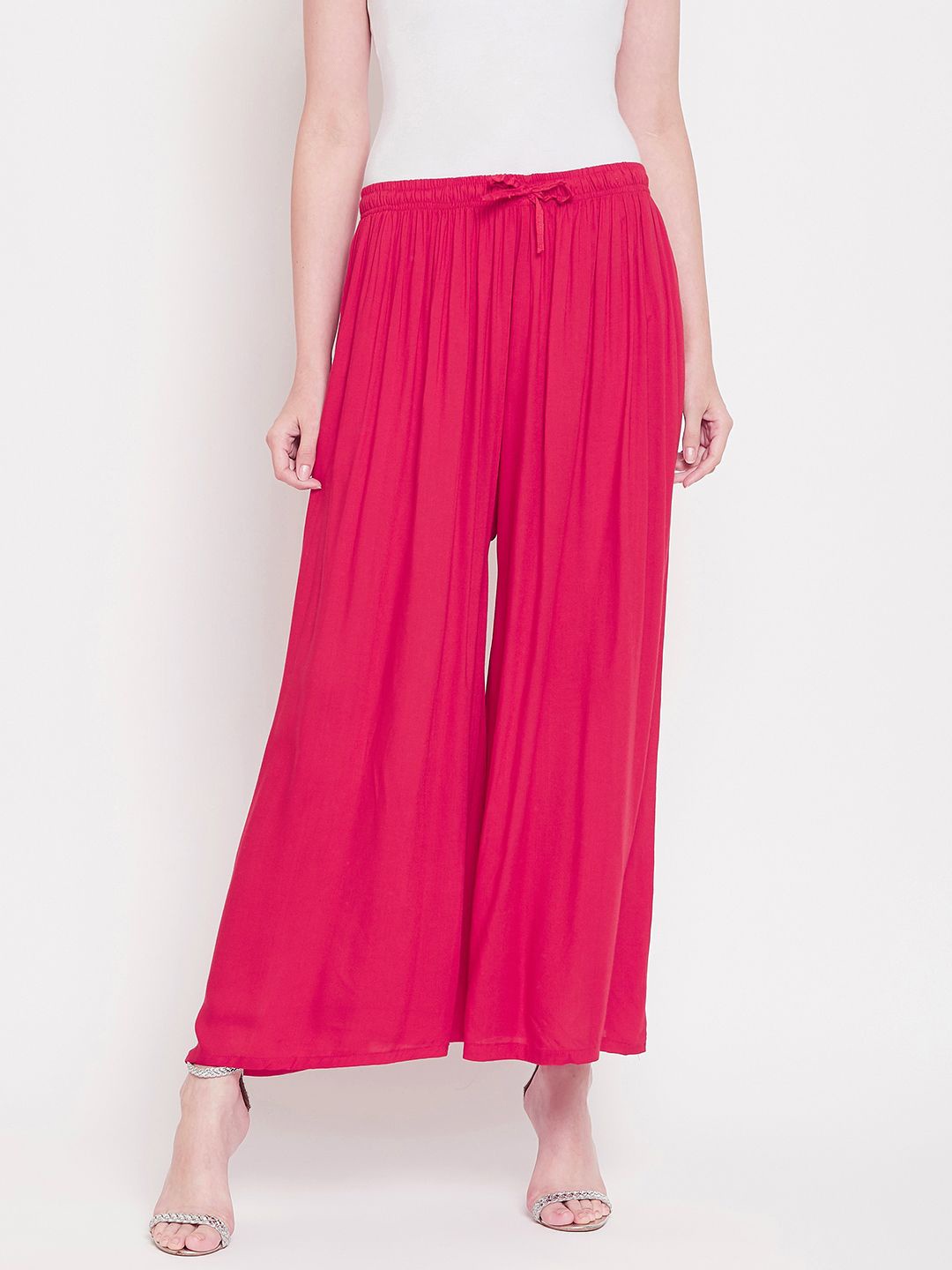 

Castle Lifestyle Women Flared Palazzos, Magenta