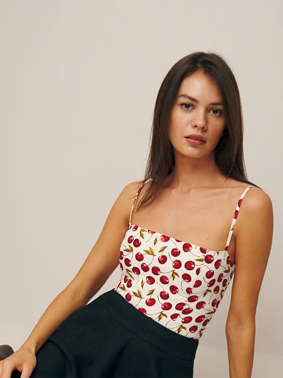 

LULU & SKY Women Graphic Printed Fitted Top, White