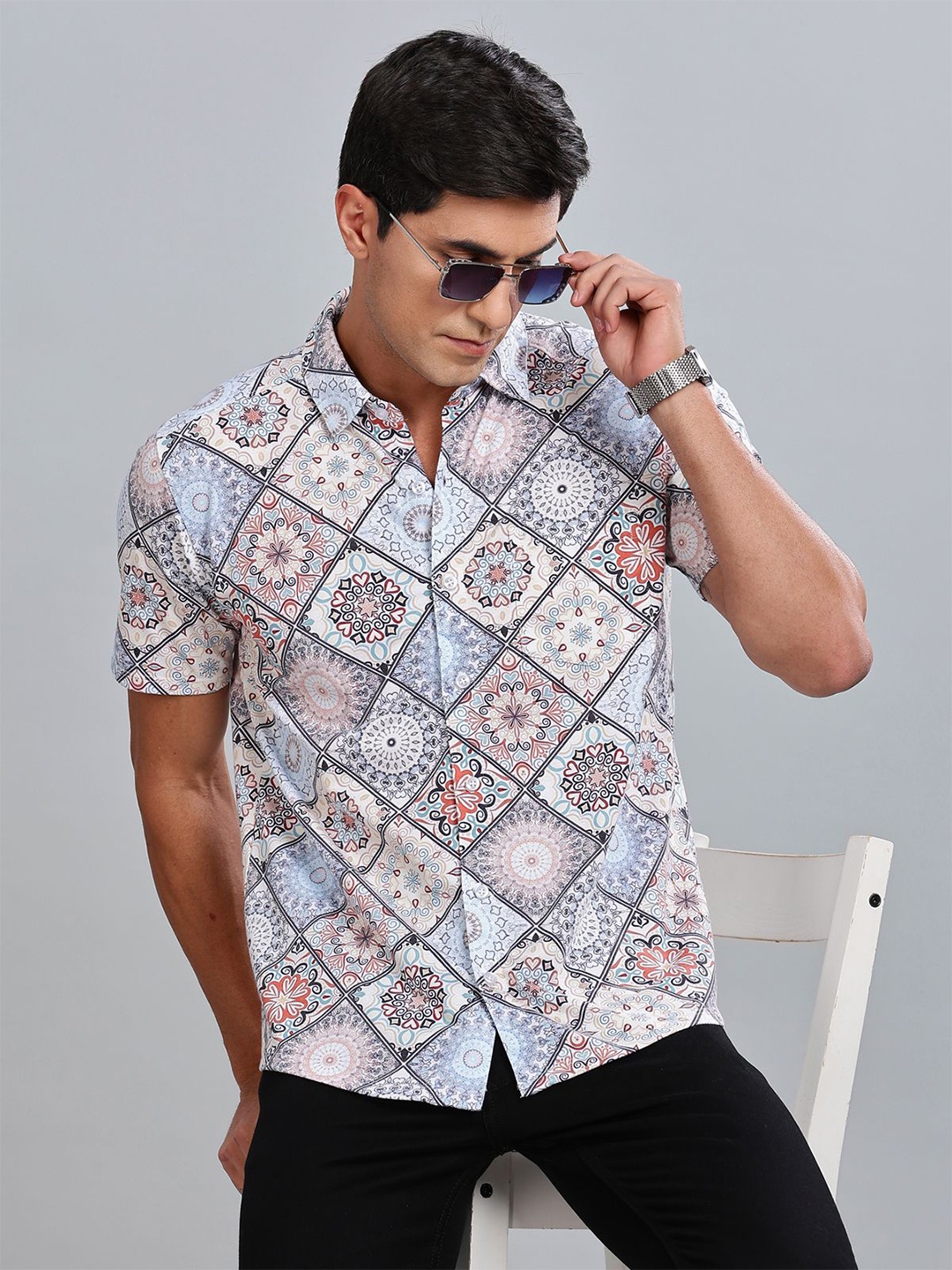 

BULLMER Men Standard Opaque Printed Casual Shirt, Purple