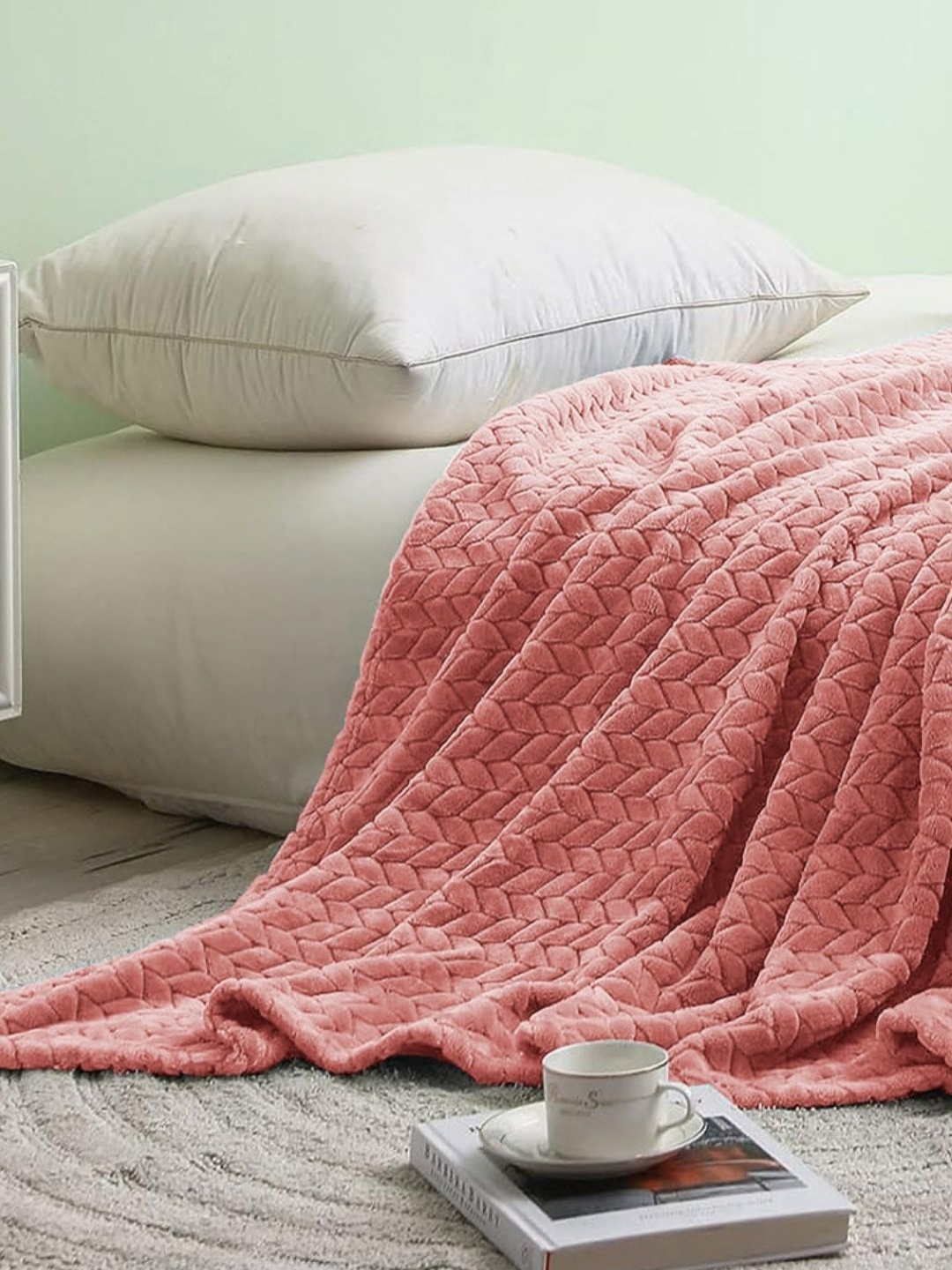 

VAS COLLECTIONS Orange Fleece 300 GSM AC Room Single Bed Blanket