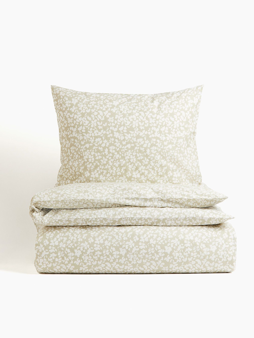 

H&M Cotton Single Duvet Cover Set, Green