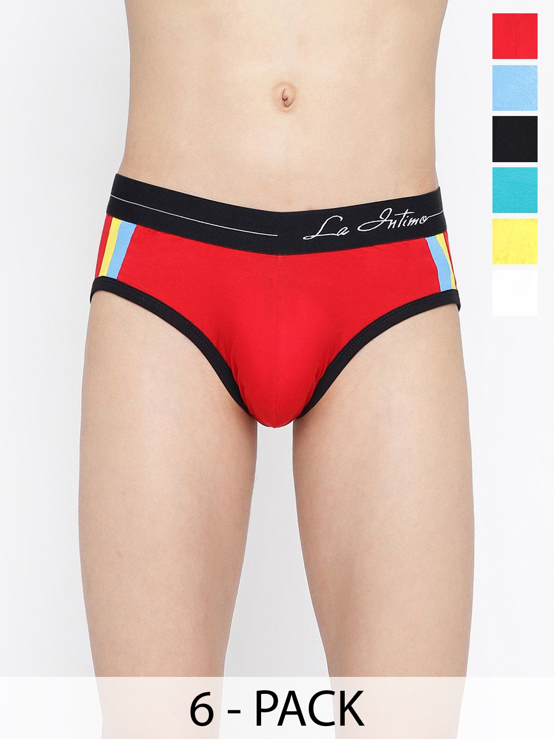 

La Intimo Pack Of 6 Basic Briefs - LIBR030F0MC, Blue
