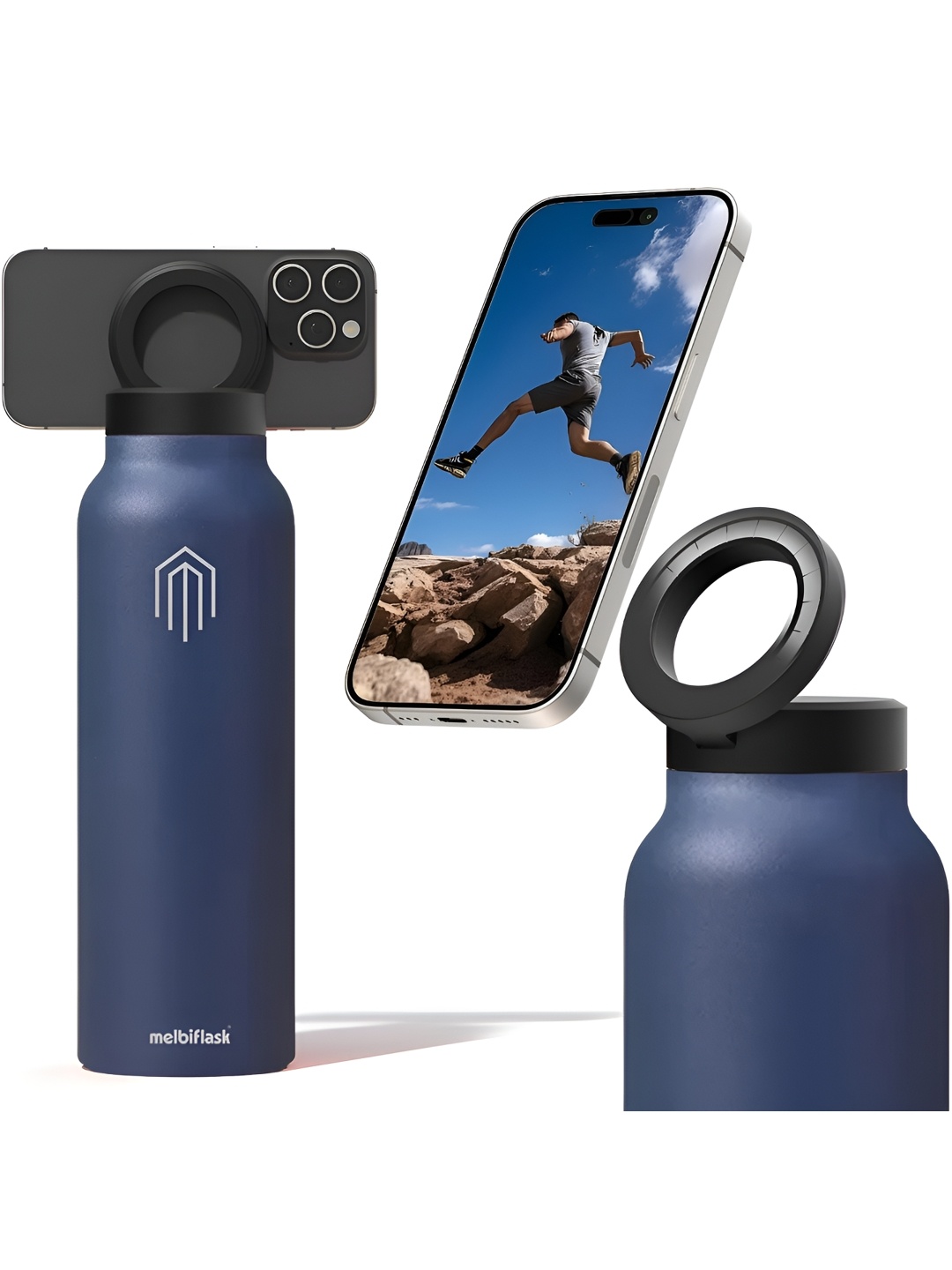 

MELBIFY Blue Stainless Steel Double Wall Vacuum Water Bottle 750ml