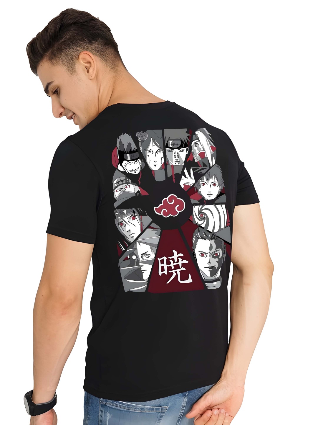 

Moda Rapido Men Graphic Printed Round Neck Pure Cotton T-shirt, Black