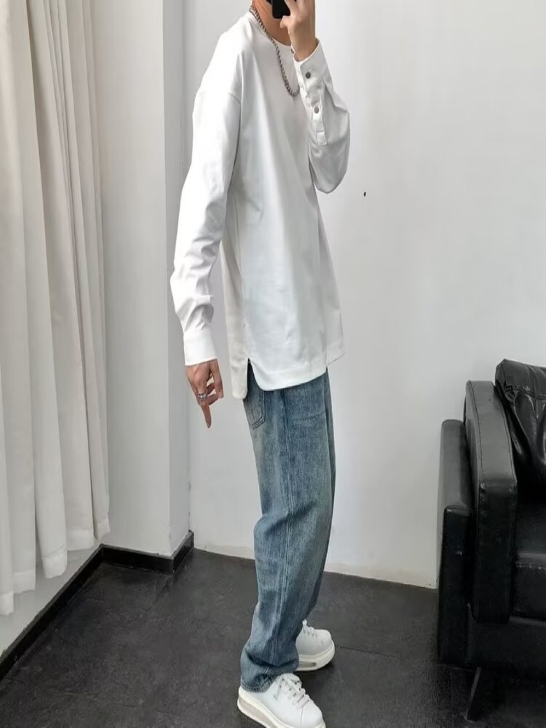 

StyleCast Men Solid Round Neck Organic Cotton Oversized T-shirt, White