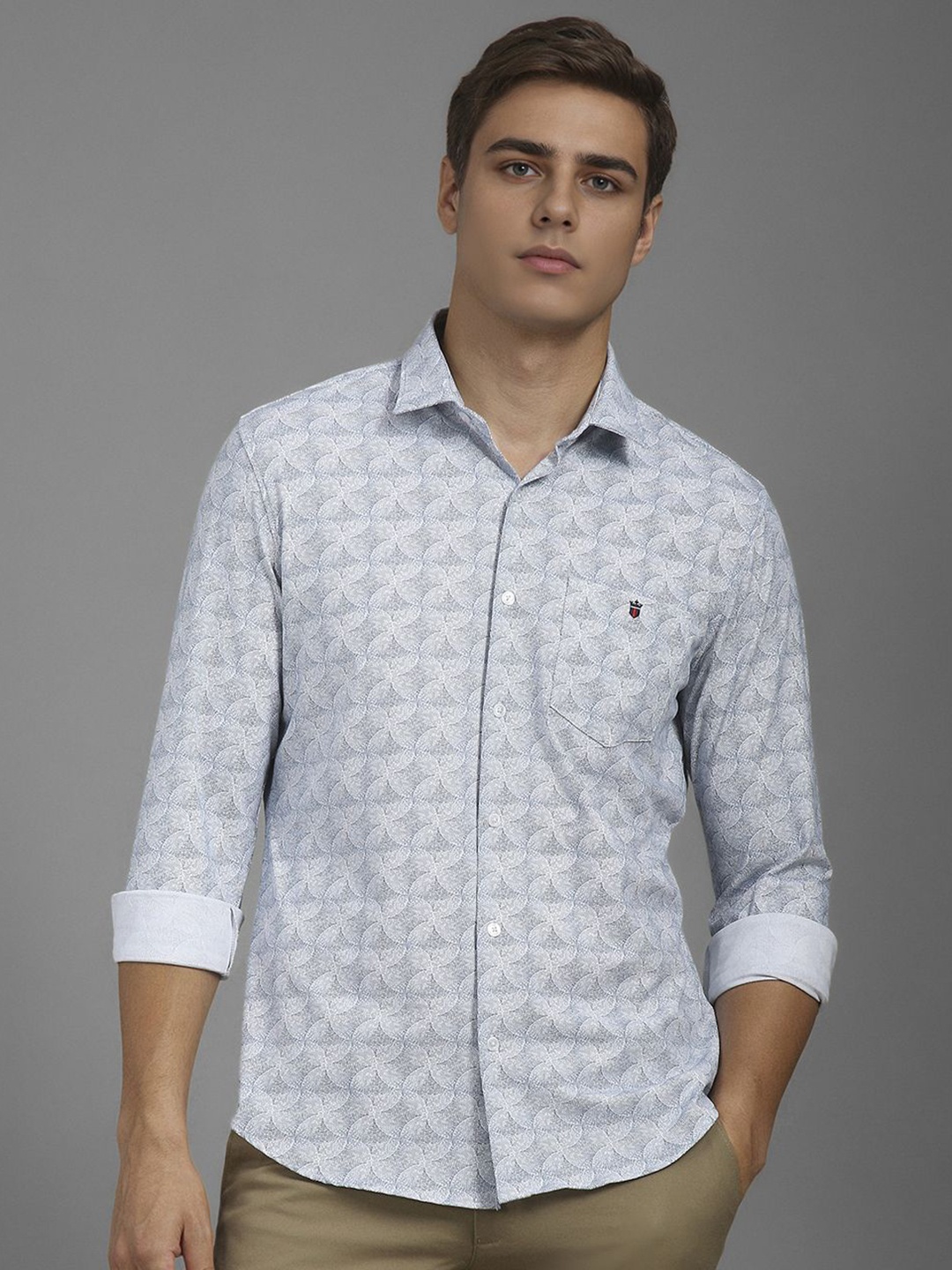 

Louis Philippe Sport Men Abstract Printed Smart Fit Casual Shirt, White