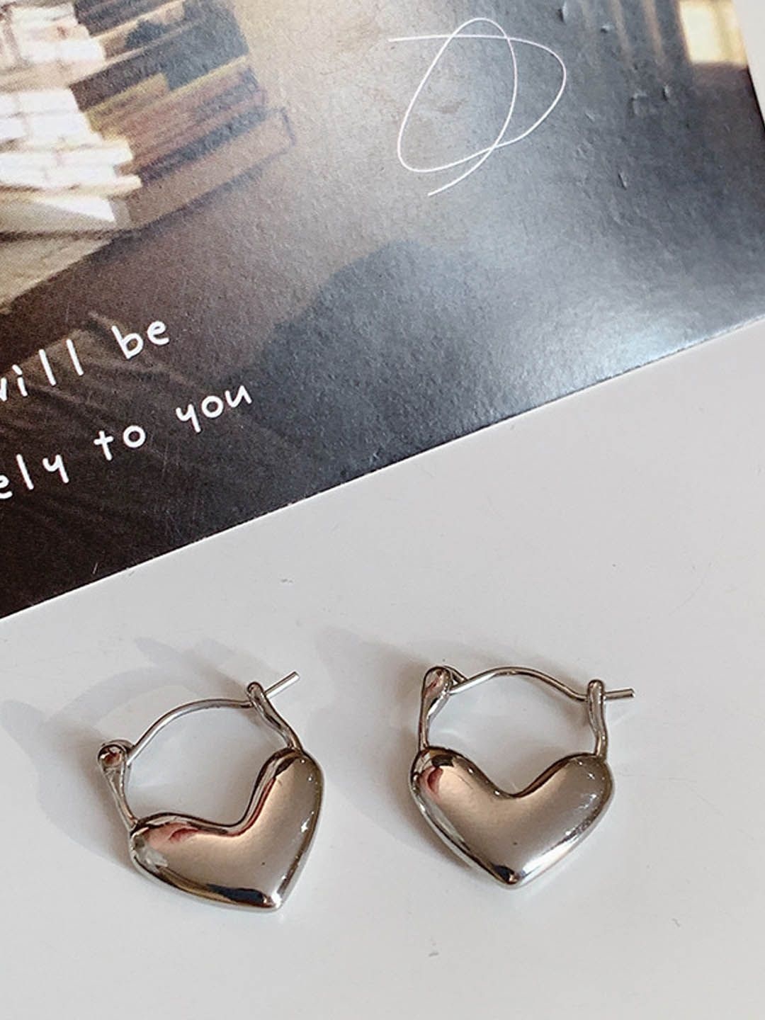 

StyleCast Heart Shaped Studs, Silver