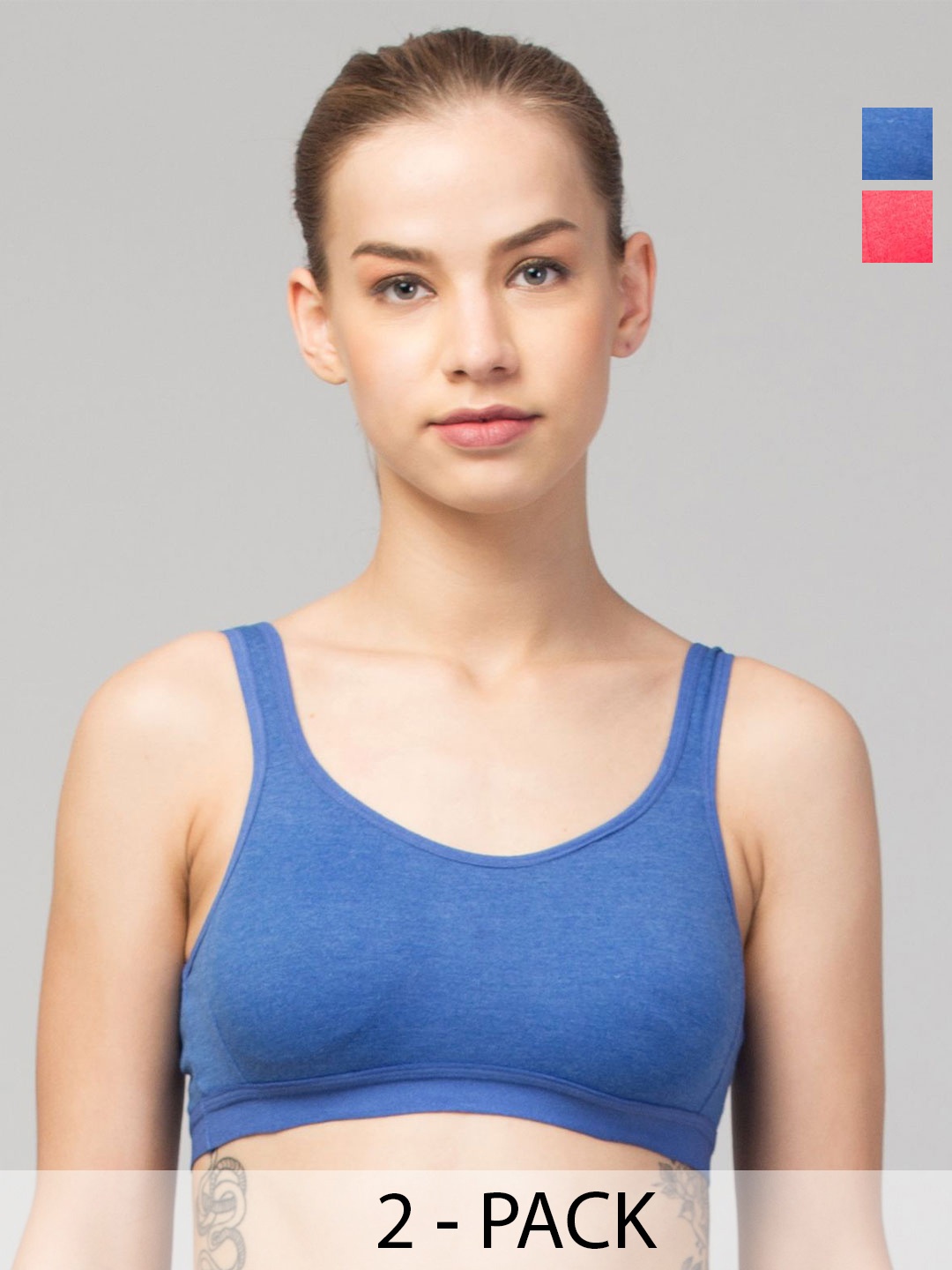 

Apraa & Parma Women Pack Of 2 Non-Wired Full Coverage Bra, Blue