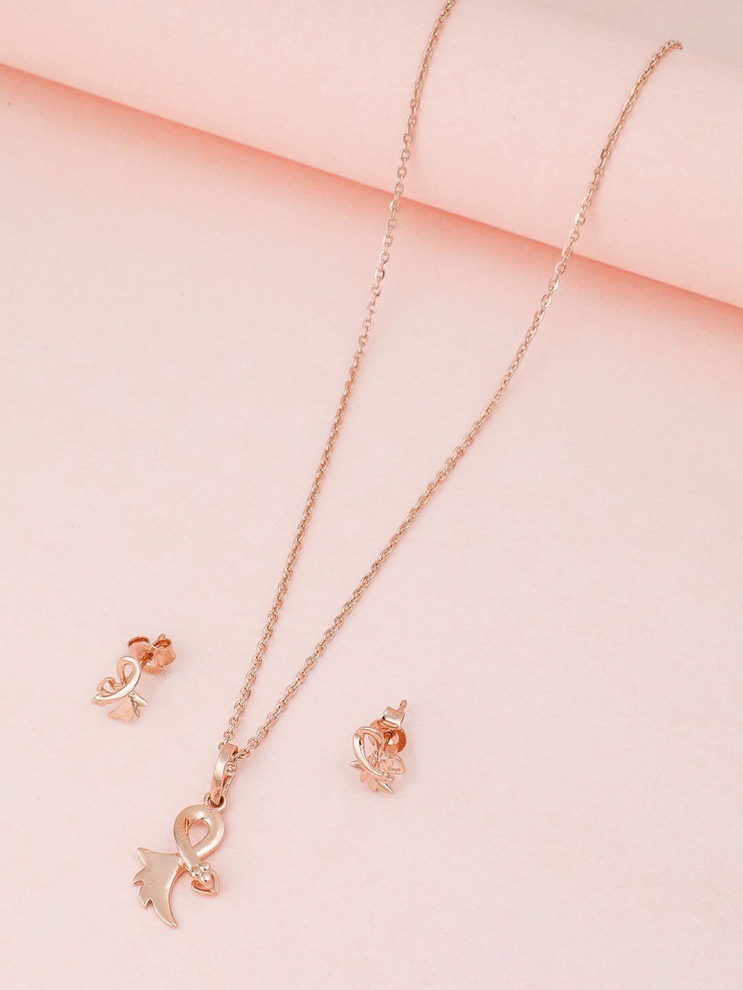 

MAIRA 925 Sterling Silver Rose Gold-Plated Jewellery Set