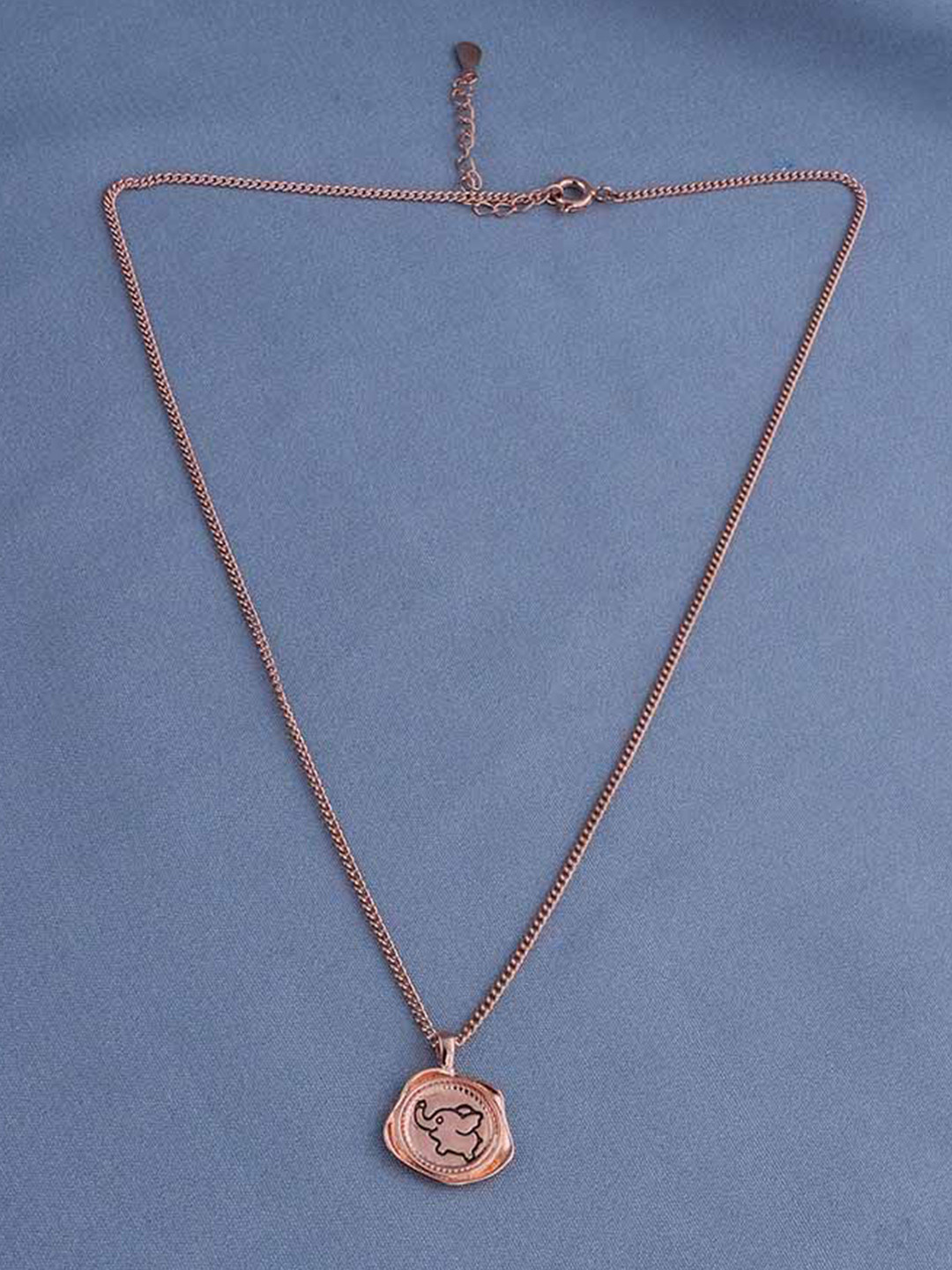 

PALMONAS 18K Rose Gold-Plated Stainless Steel Elephant Pendant With Chain