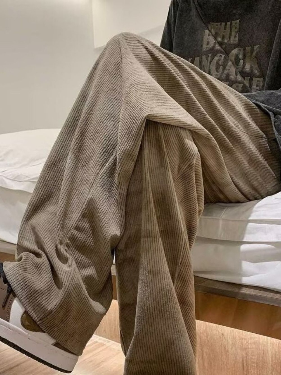 

StyleCast Men Self Design Relaxed Fit Korean Pant Trousers, Beige