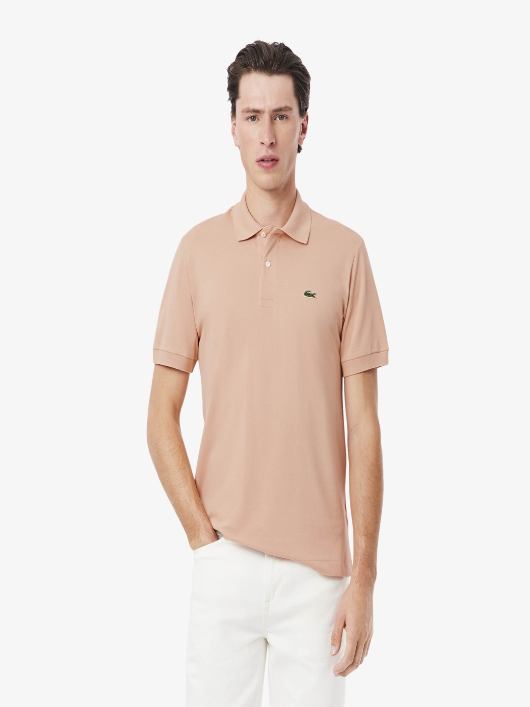 

Lacoste Men Polo Collar Pockets T-shirt, Peach