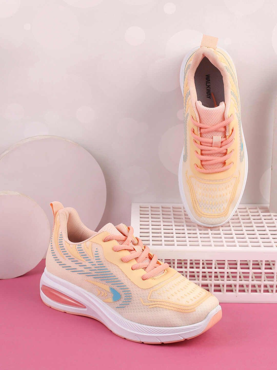 

WALKWAY by Metro Women Woven Design Sneakers, Peach