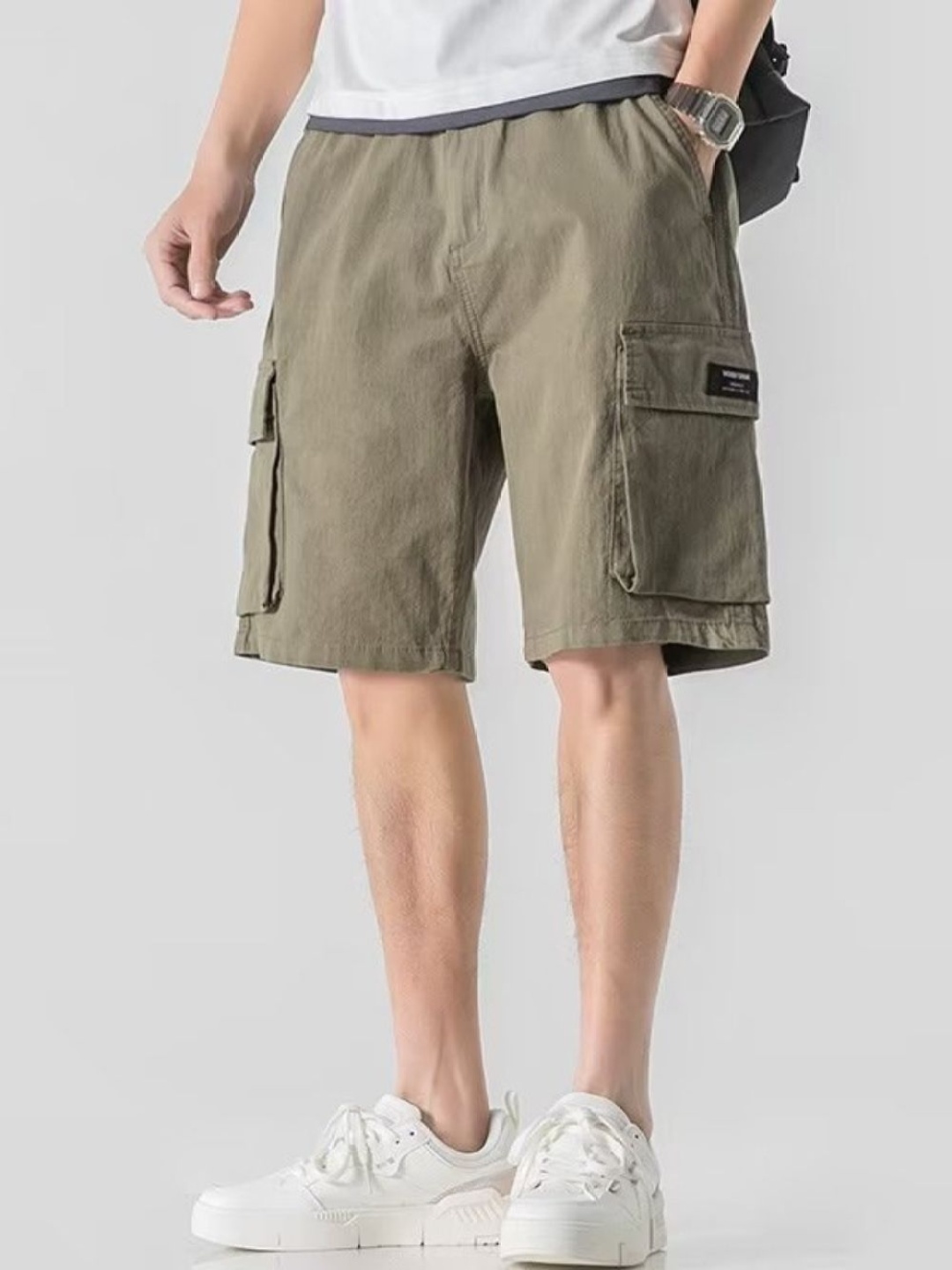 

StyleCast Men Regular Fit Cotton Cargo Shorts, Olive