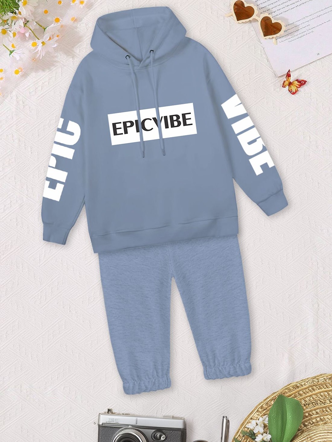 

FOREVER FRIDAY Boys Printed Pure Cotton Sweatshirt With Jogger, Blue