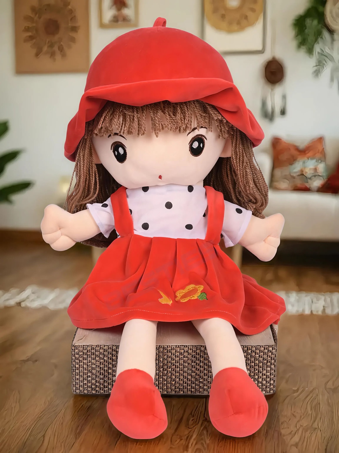 

BESTIES Microfibre Filled Non-Allergic Doll Soft Toys and Dolls, Red