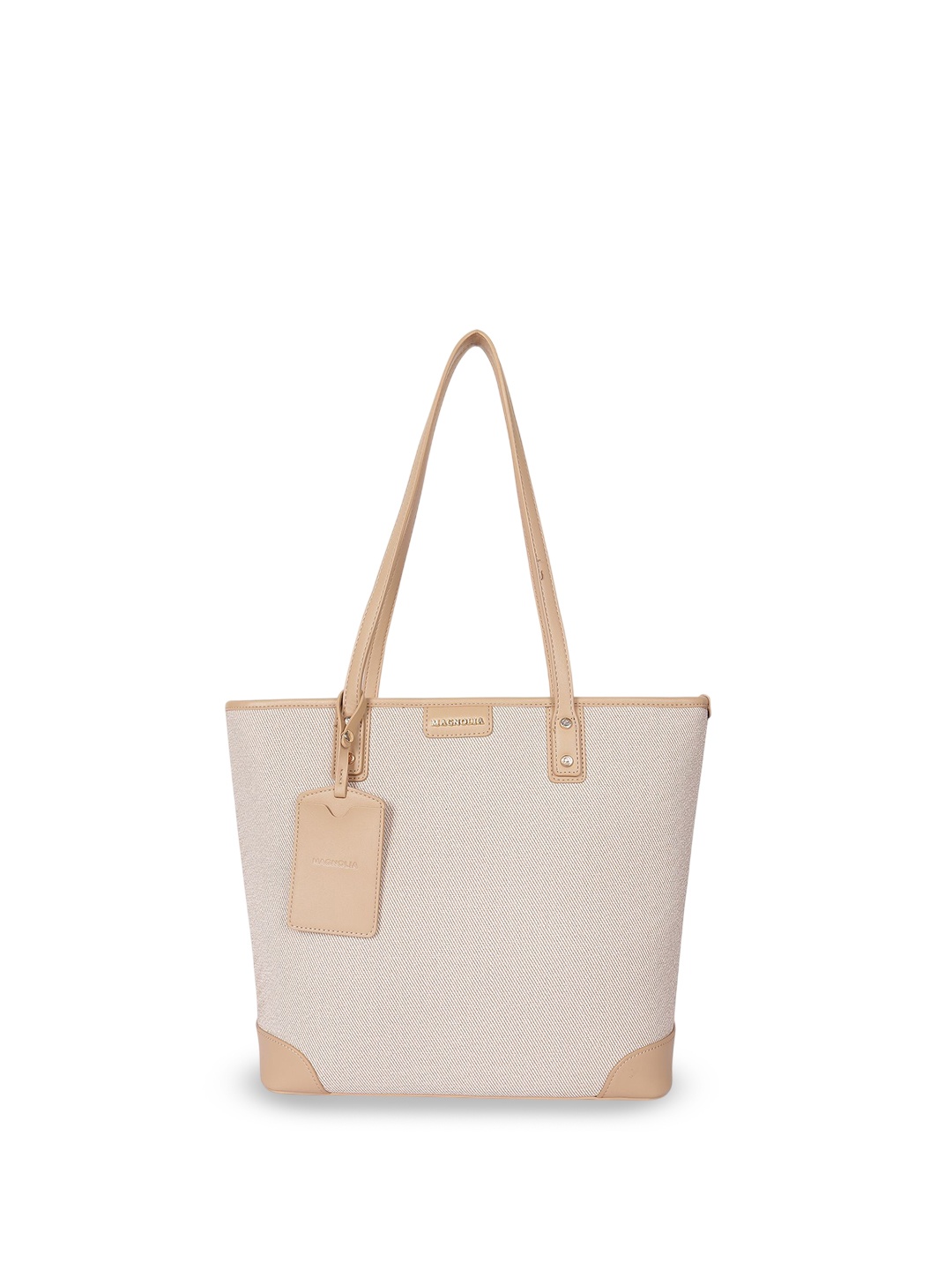 

MAGNOLIA PU Structured Tote Bag, Beige