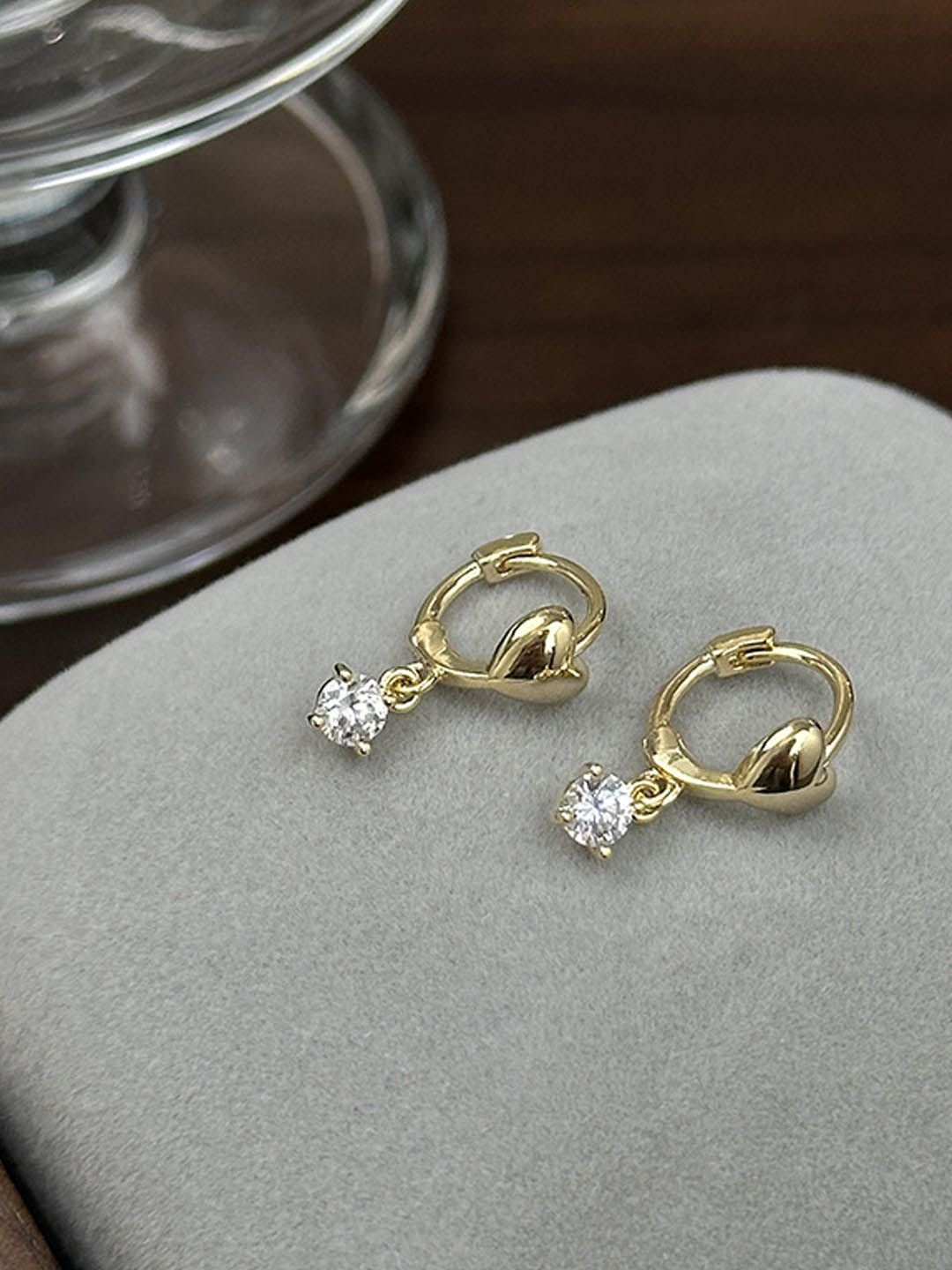 

StyleCast Artificial Stones Studded Contemporary Shaped Studs, Gold