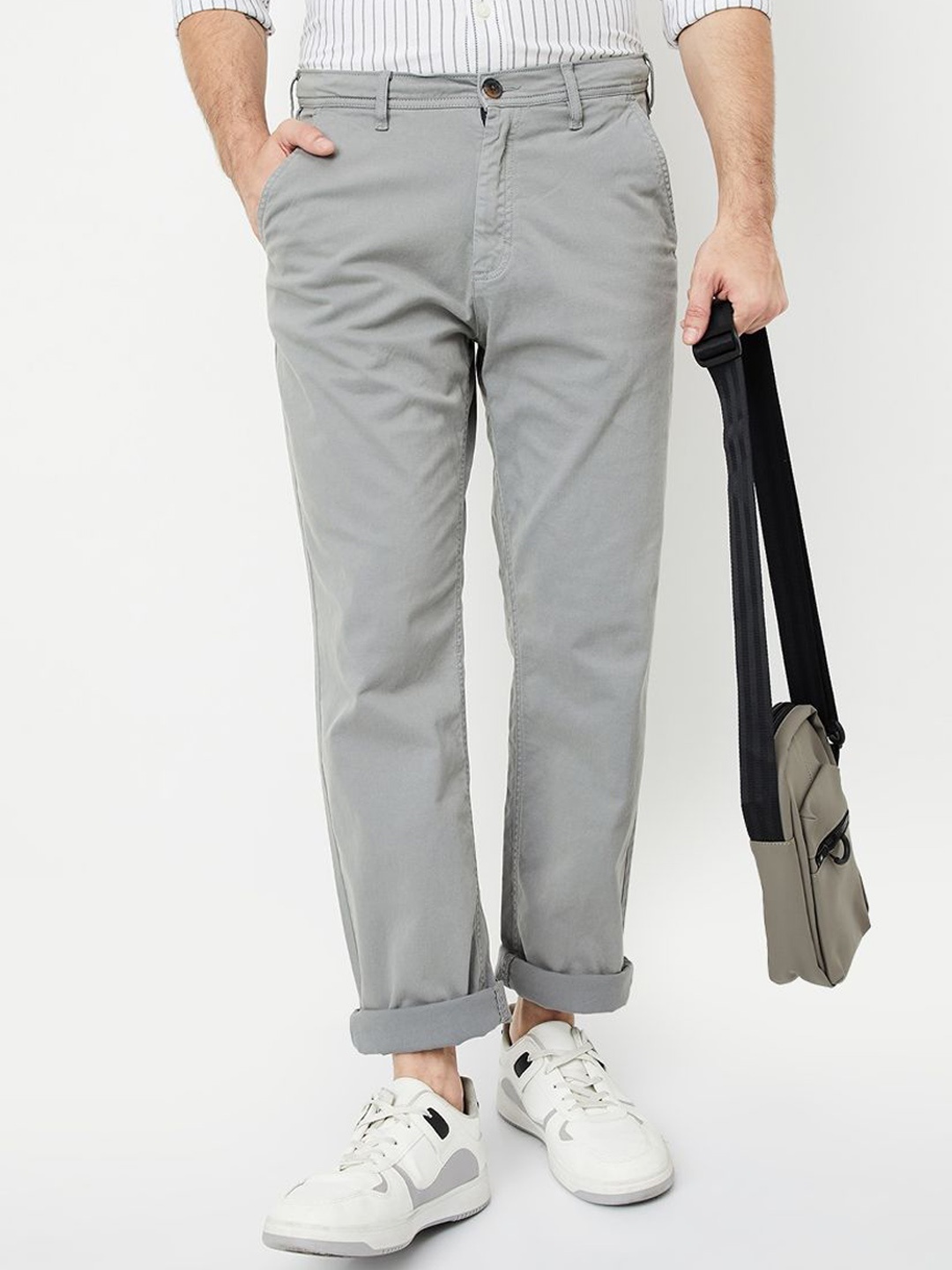 

max Men Chinos Trousers, Grey