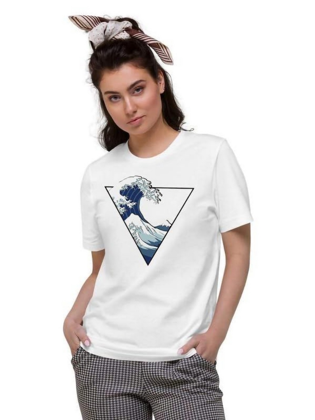 

VLAM Women Printed Cut Outs T-shirt, White