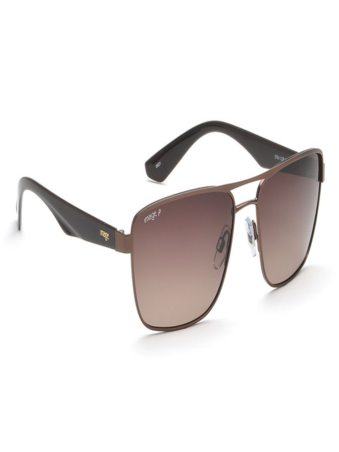

Image Men Rectangle Sunglasses with Polarised and UV Protected Lens, Brown
