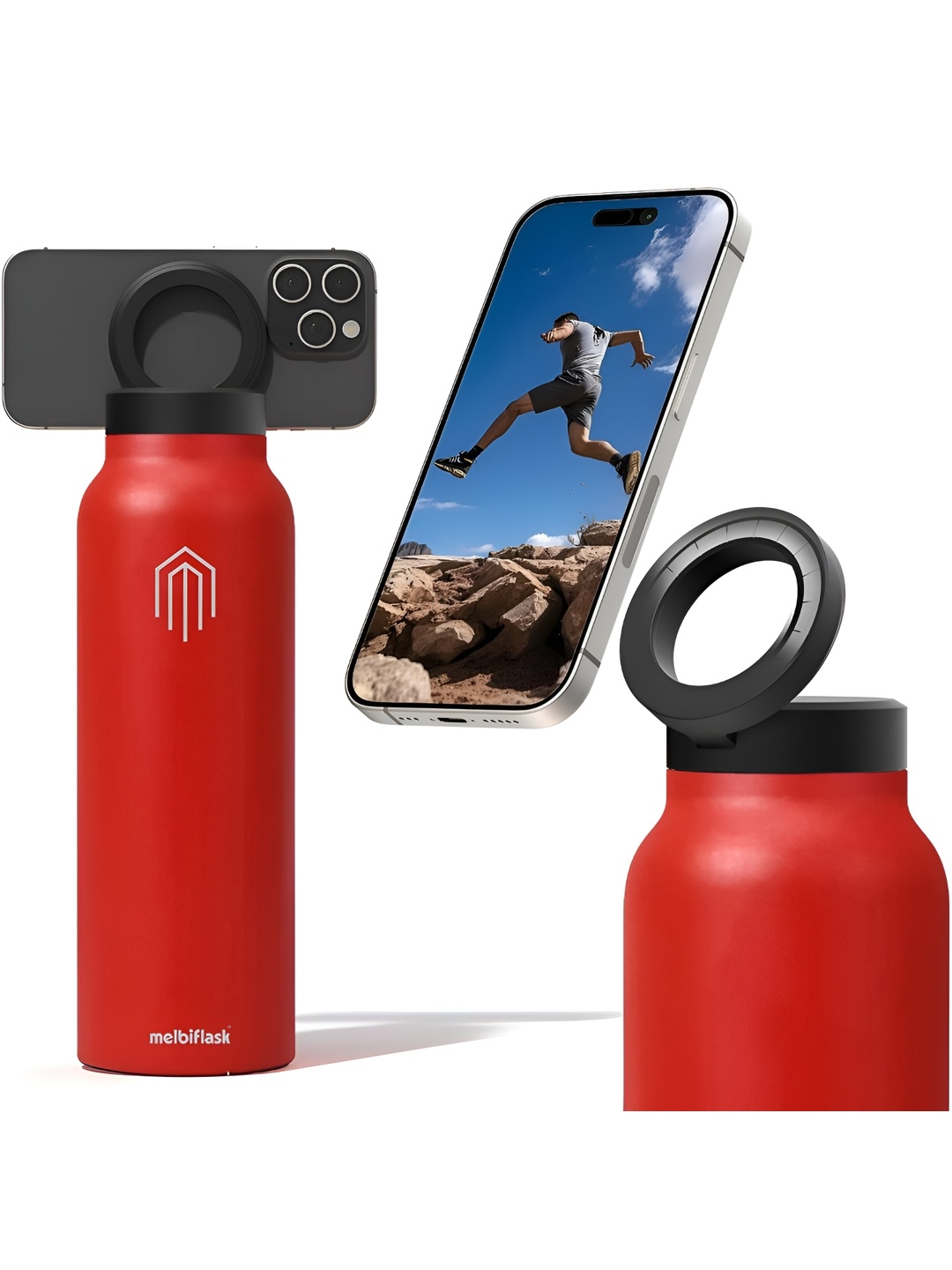 

MELBIFY Red & Black Stainless Steel Double Wall Vacuum Water Bottle 750ml