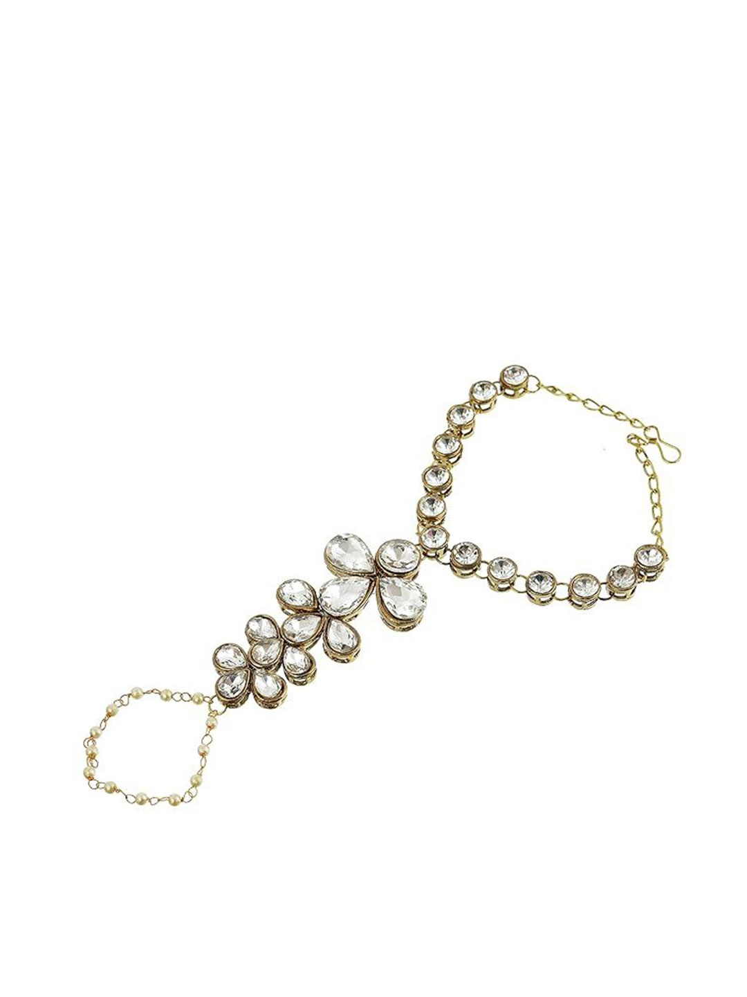 

Kezlin Women Brass Gold-Plated Ring Bracelet