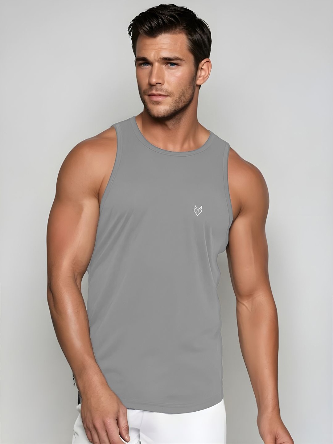 

Body Mechanics Men Innerwear Gym Vest, Grey
