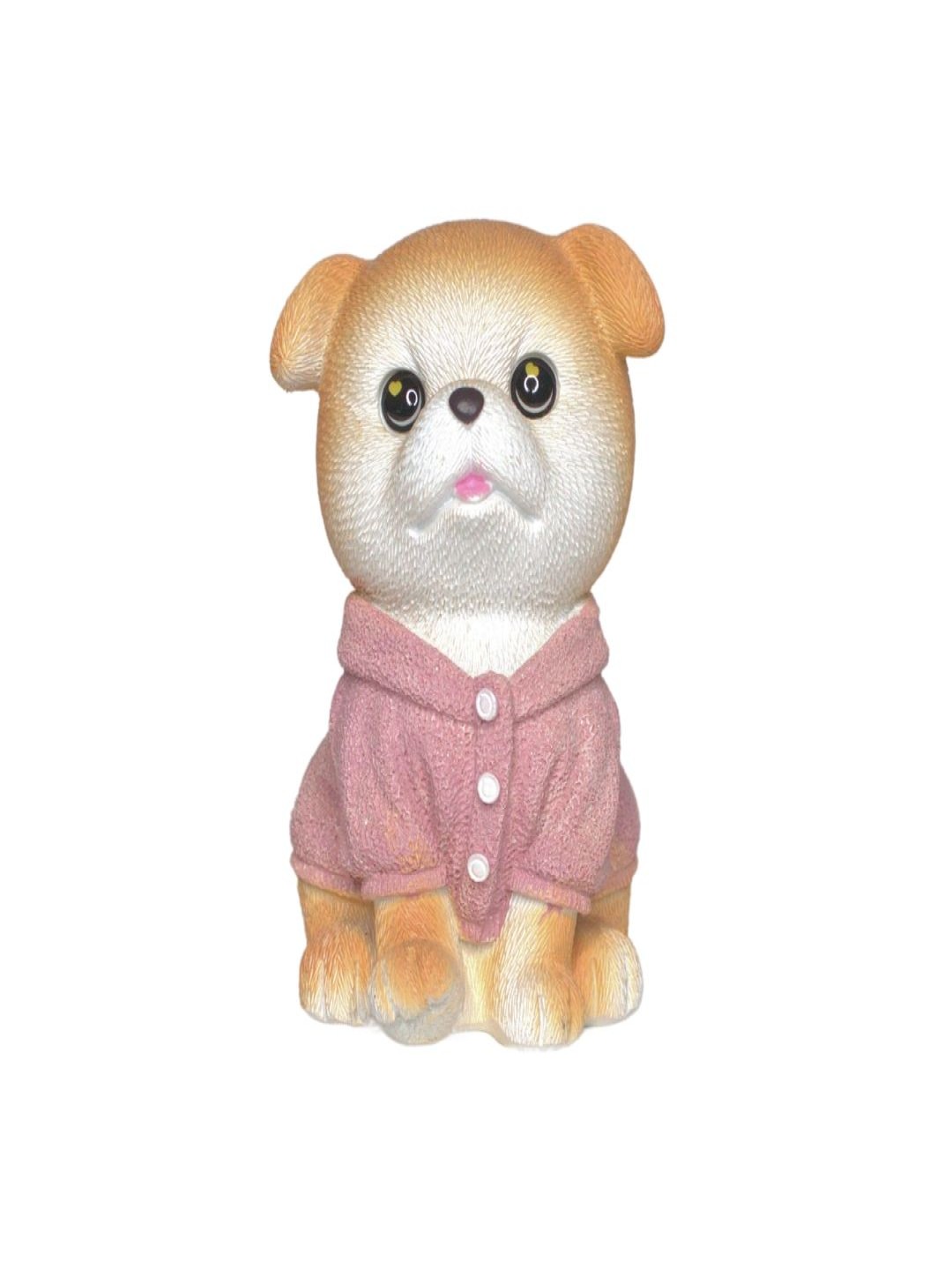 

Wonderland Imported Pink & White Resin Cute Puppy Figurine Showpiece