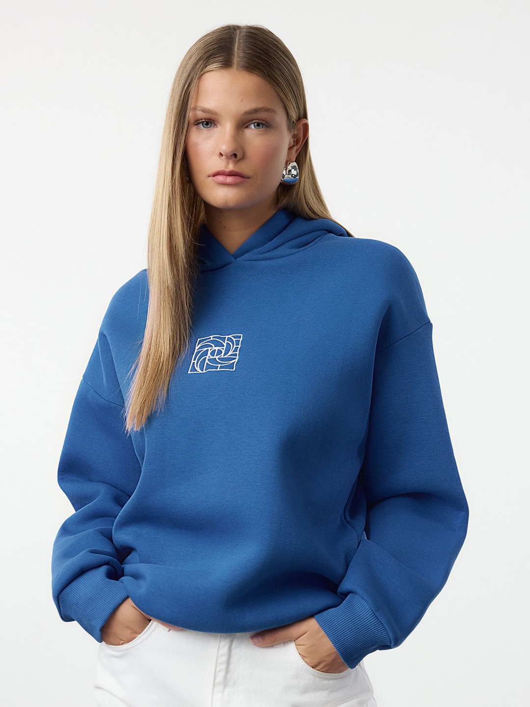 

Trendyol Women Hooded Pullover Sweatshirt, Blue