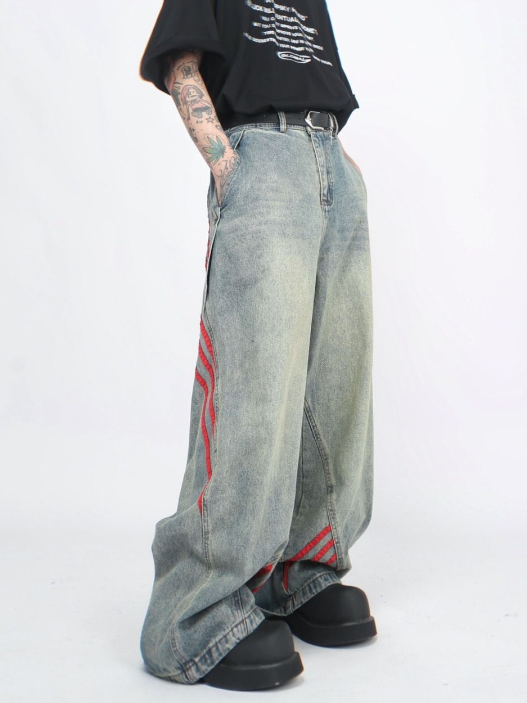

StyleCast Men Mid-Rise Wide Leg Jeans, Blue