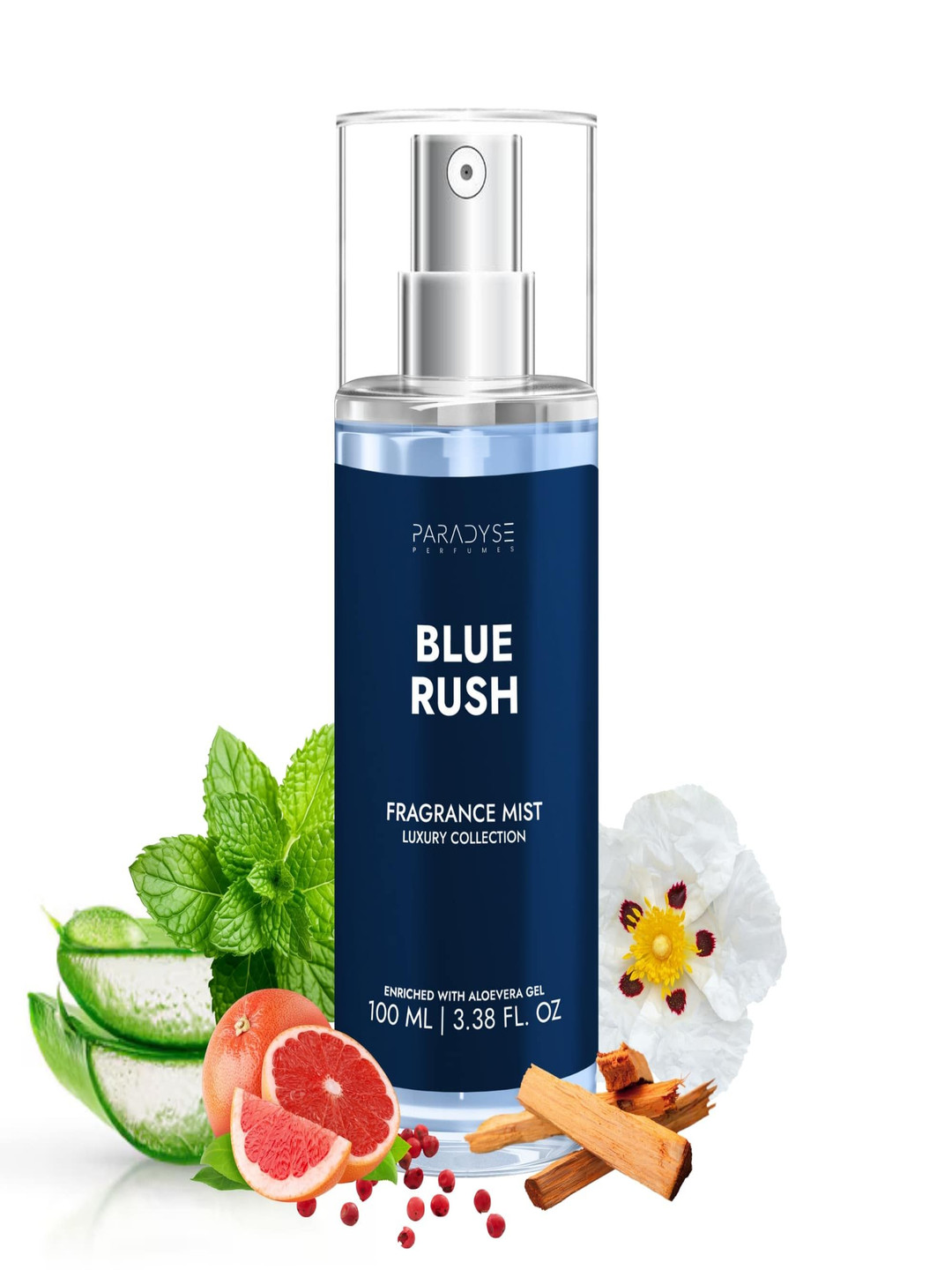 

PARADYSE PERFUMES Blue Rush Long Lasting Fragrance Mist - 100 ml, Transparent
