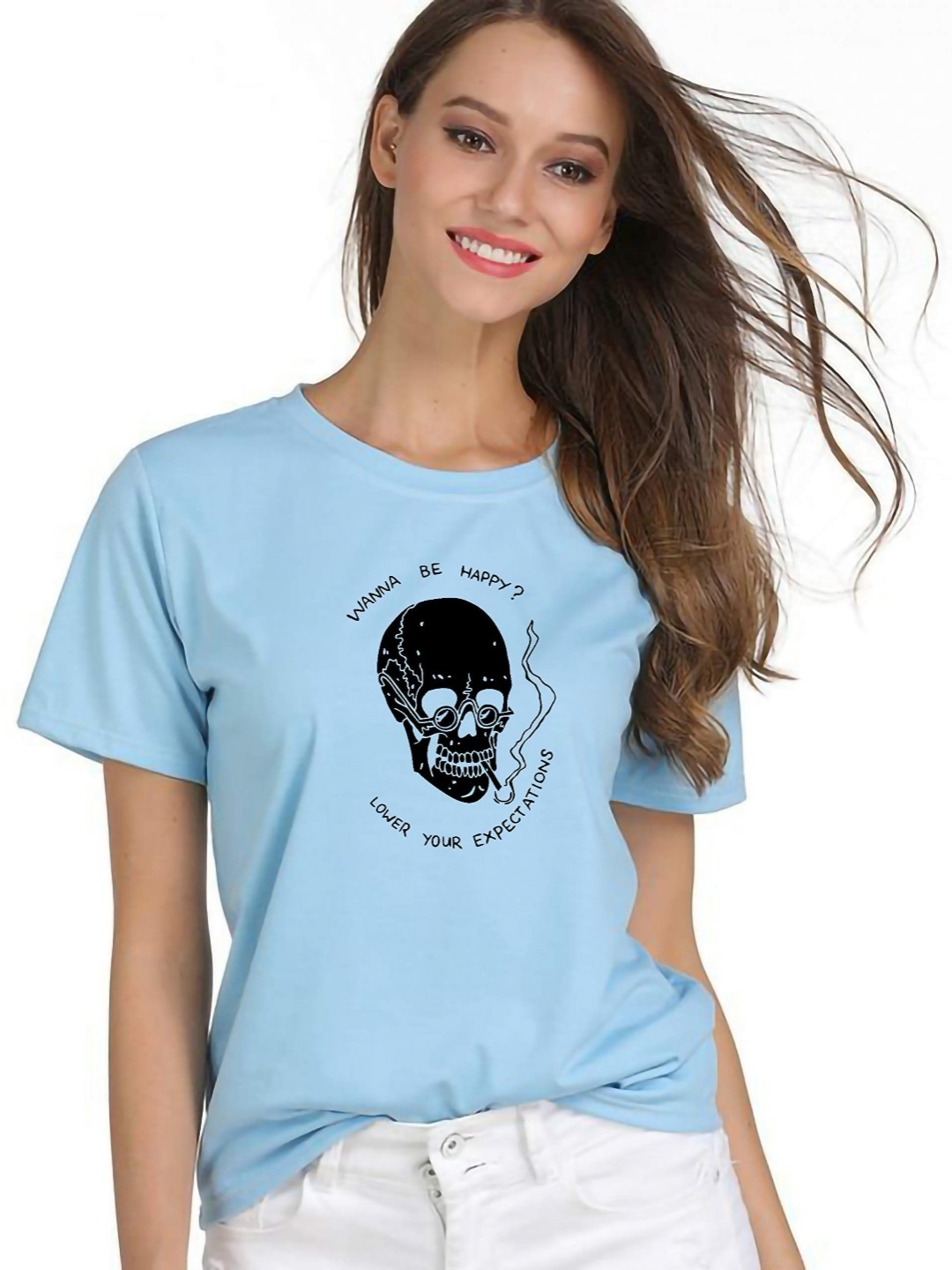 

VLAM Women Printed T-shirt, Blue