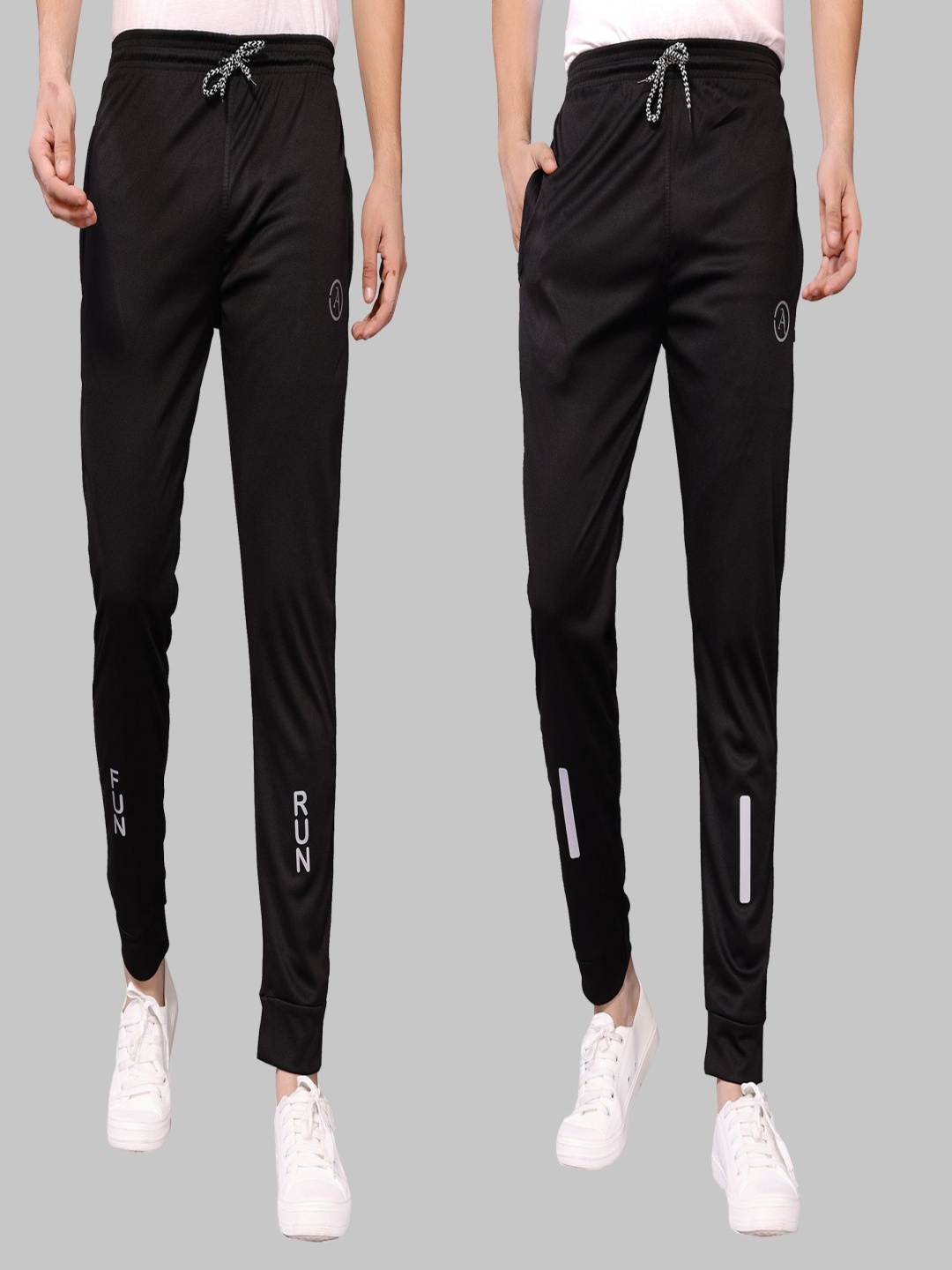 

Moda Rapido Pack Of 2 Mid-Rise Joggers, Black
